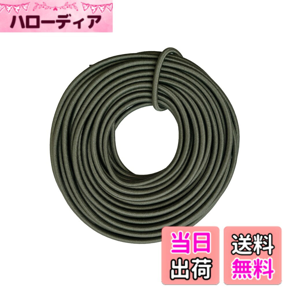 【送料無料】DLLM 弾性コード 耐久 ゴムロープ 丸ゴム アウトドア用 ひも 弾力紐 パラコード ドローコード 多目的 ロープ 幅 2mm 2.5mm 3mm 長と色選択 色：アーミーグリーン、サイズ：幅2.5mmx10m