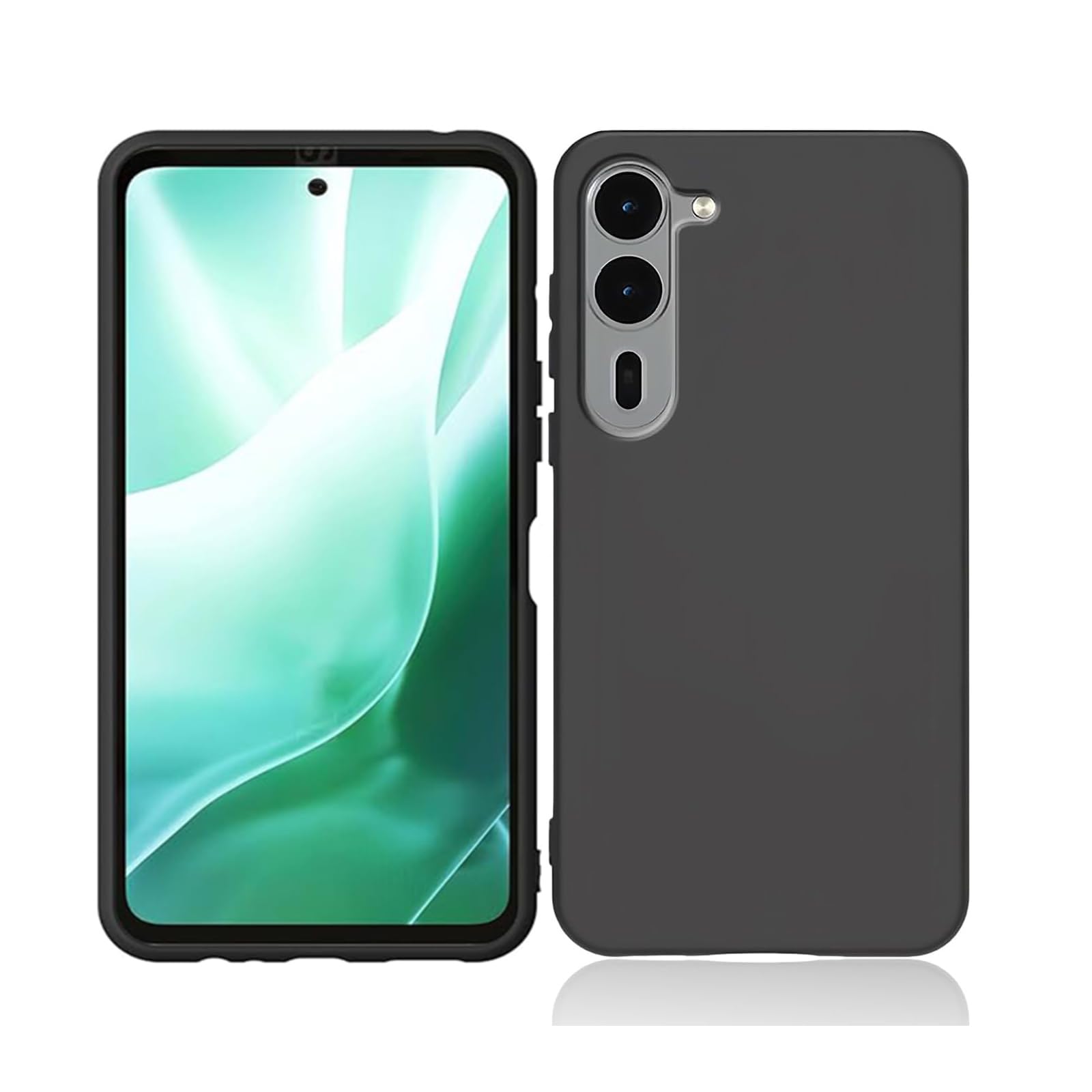 対応 AQUOS wish3 ケース+ ガラスフィルム 保護フィルム 耐指紋 撥油性 反射低減 飛散防止処理柔軟 TPU カバー 全透明 散熱加工 黄変しにくい 色：マットブラック、サイズ：we2 plus T2tpu lrd