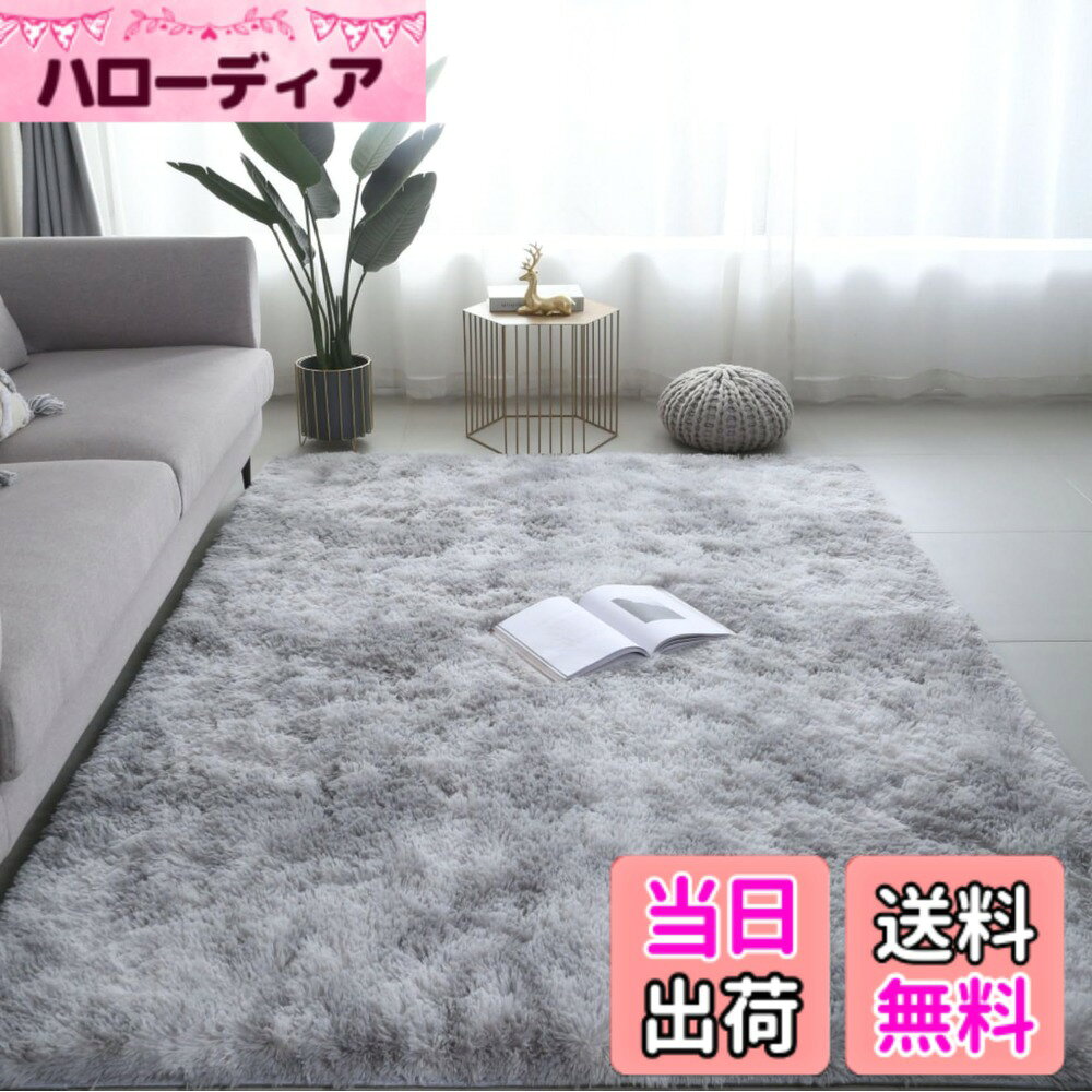 【送料無料】Bestome カーペット ラグ マット 滑り止め付 洗えるラグ 抗菌 ふわっとした手触り 防音絨毯 色：ライトグレー、サイズ：120x160CM