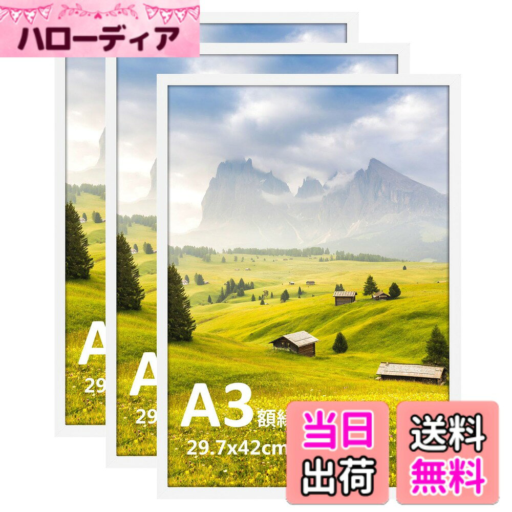 商品情報商品の説明主な仕様 【フレーム材 質】プラスチック製　【透明板】プラスチック製　【裏面フック付】フレーム外寸法: 311x434x9mm 透明板寸法: 297x420x0.66mmbr【収納写真サイズ】a3サイズ(420x297mm)（写真/ポスター/肖像/風景などに飾り）【縦向き&横向き&インテリア】背面にフック付、壁掛け対応タイプです。縦＆横向きどちらにも対応できて、写真の向きに影響されず便利。インテリアにも馴染み、サイズ違うイラストや写真を入れてもOK！自分オリジナルの写真やアート作品、コレクション しているオブジェなどを額に入れてもいいですね。そんな作品に囲まれれば、目にするたびに笑顔になるはず。※ご注意※本商品には壁掛け用の釘が付属しておりません。壁掛けされる場合は、別途適切な釘をご準備ください。