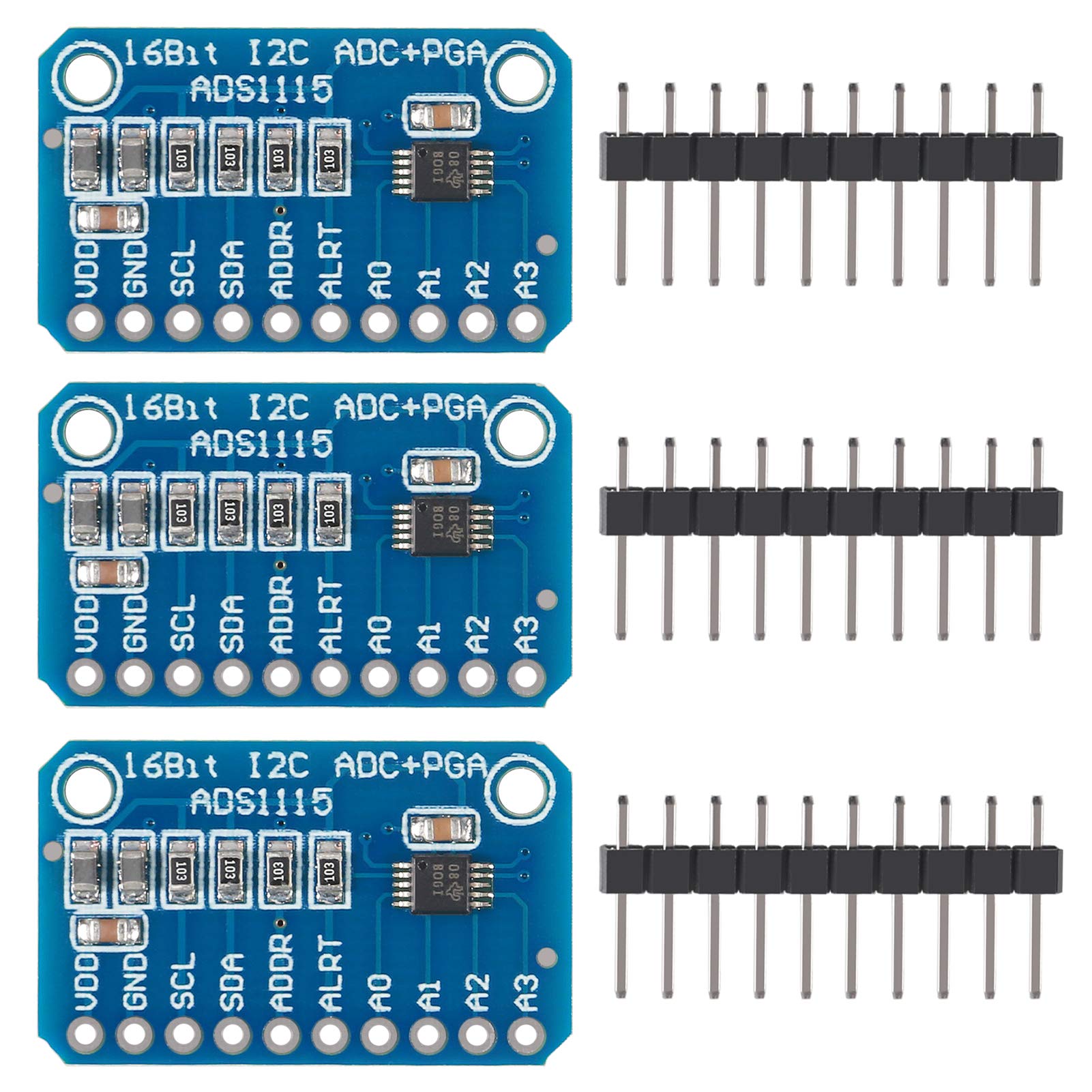 ACEIRMC 3個セット ADS1115 4チャンネル 16ビット I2C ADC モジュール ゲインアンプ Arduino Rpiと互換