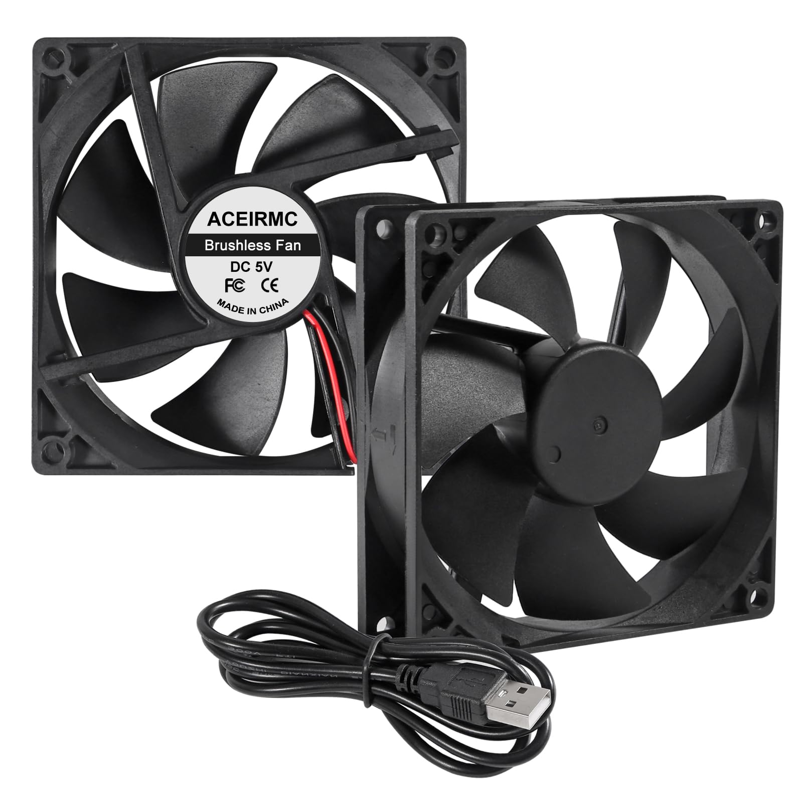 ACEIRMC 9225 92mm x 92mm x 25mm 2ピン DC 12V 2ピン コンピューターファン 高速マフィンファン冷却ファン UL認定 3Dプリンターコンピューターケースファン DIY冷却換気プロジェクト用