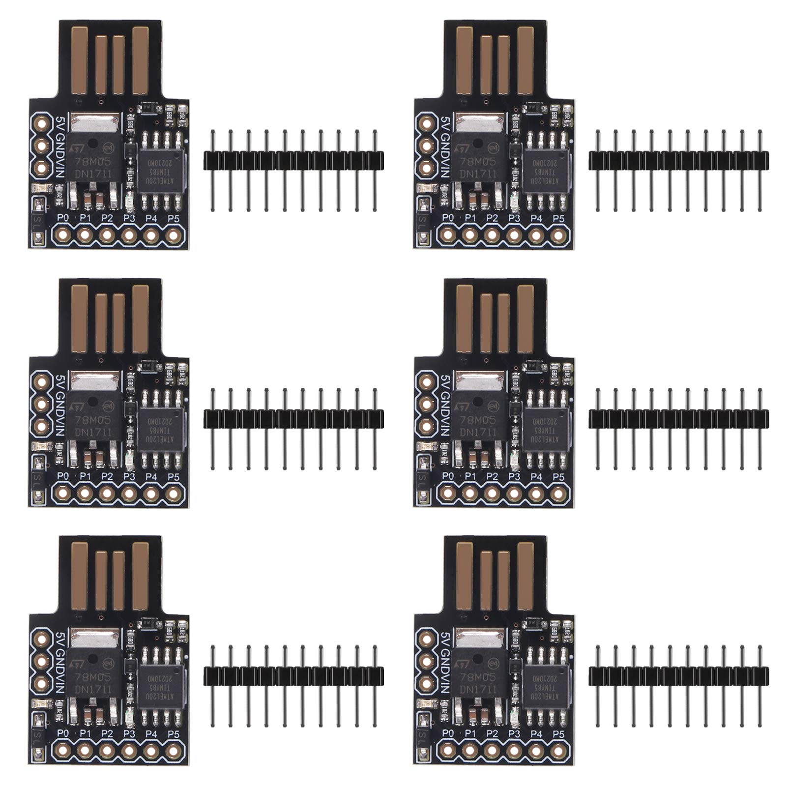 ACEIRMC Digispark Kickstarter Attiny85 一般マイクロUSB開発ボード Arduino用 6個 色：A