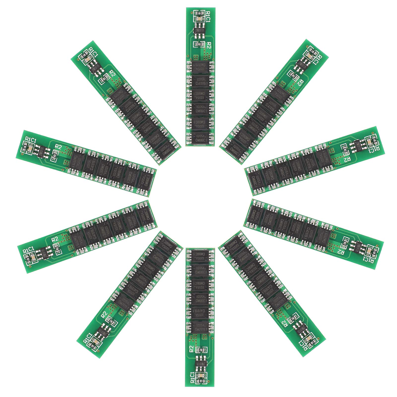 ACEIRMC 1S 3.7V 10A 6MOS 18650 充電器 PCB BMS 保護ボード 18650 リチウムイオンリチウムリポバッテリーセル用 (10個) 色：10個