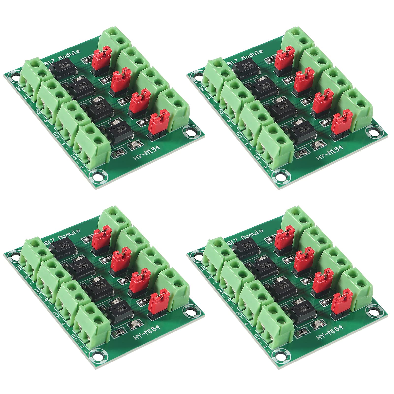 ACEIRMC 4個 4CH オプトカプラ PC817 2チャンネル アイソレーションボード 電圧変換アダプタモジュール 3.6-30V ドライバー 光電絶縁モジュール (4CH オプトカプラ) 色：4CH オプトカプラー