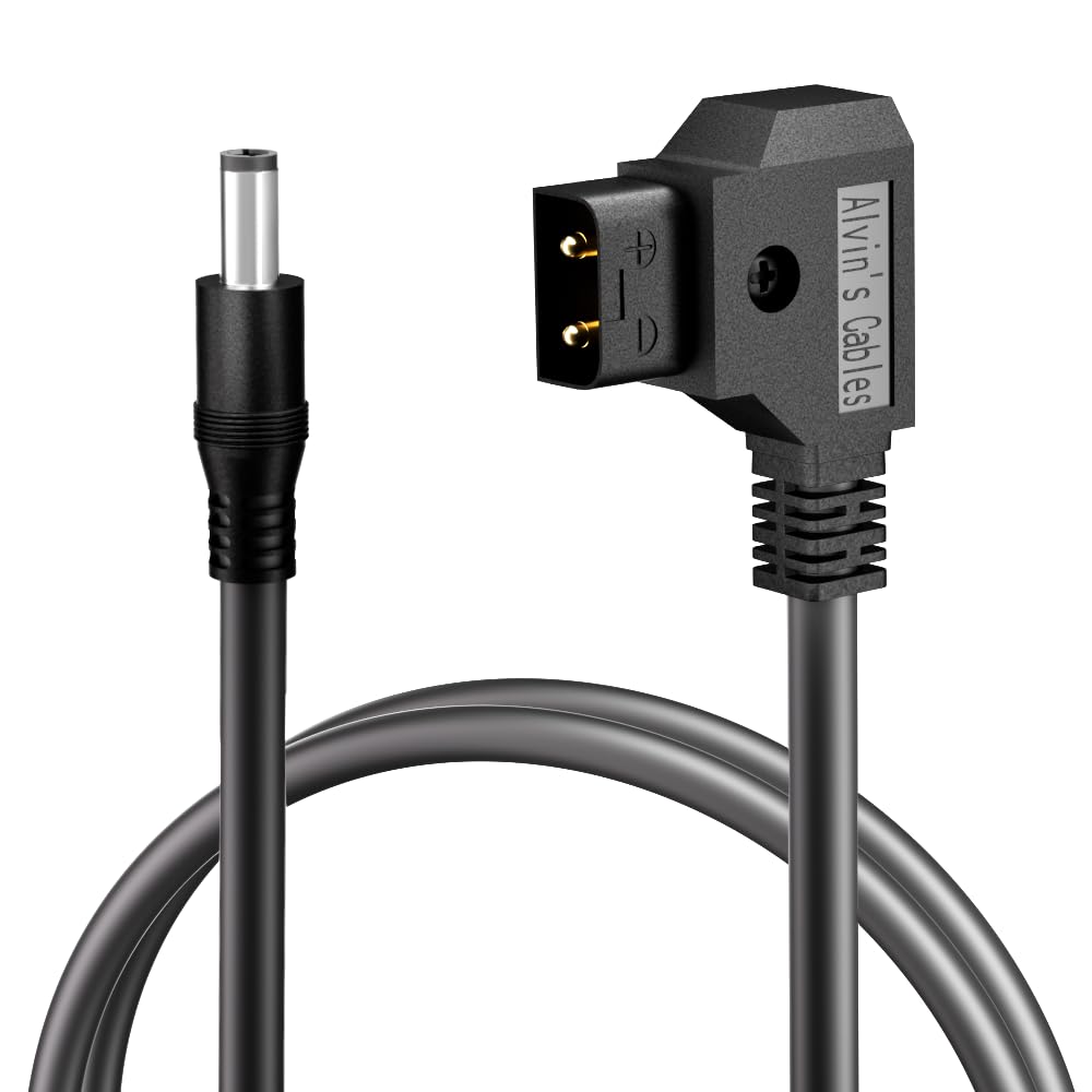 Alvin's Cables KiPRO LCD モニター 用の Anton Bauer 電源タップ D Tap to 直角 2.1 DC 12v ケーブル 色：ストレート DC 60cm、サイズ：60 cm