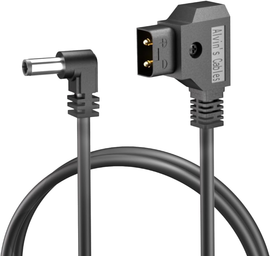 Alvin's Cables KiPRO LCD モニター 用の Anton Bauer 電源タップ D Tap to 直角 2.1 DC 12v ケーブル 色：直角 DC 60cm