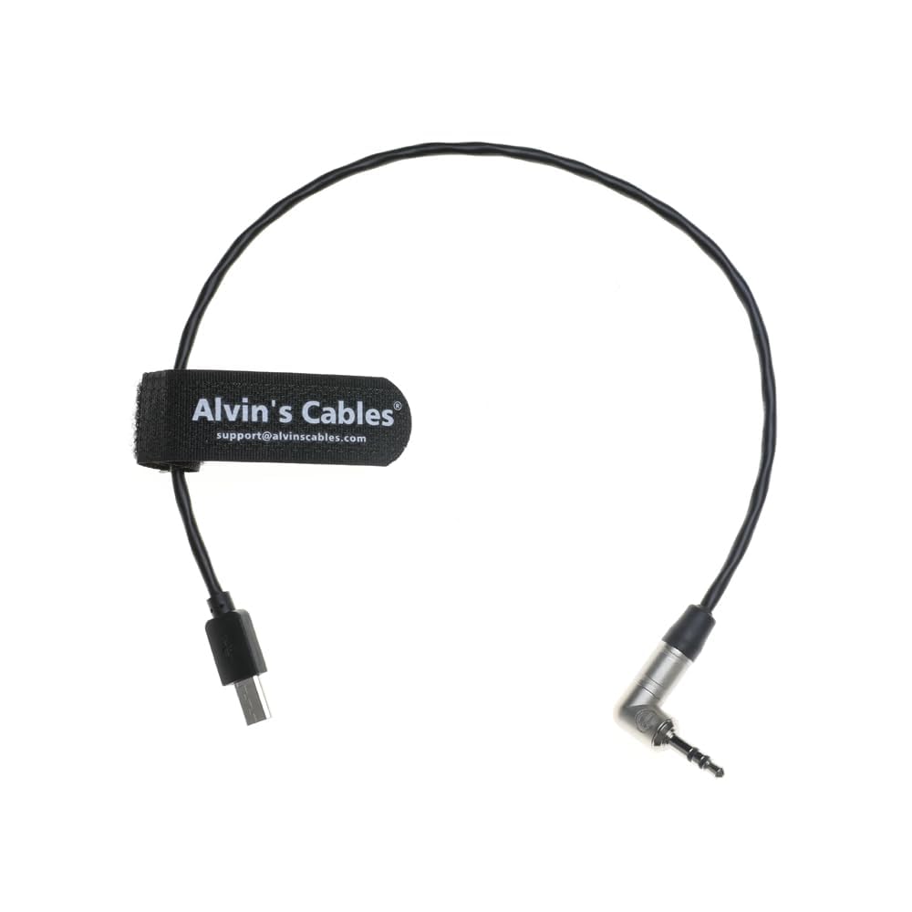 Alvin's Cables ロック式3.5mm TRS タイムコード同期ケーブル、左L型マイクロUSB Sony FX3/FX30/A7SIII/A1 Deity TC-1 Tentacle Sync-E 互換 色：ストレートUSB & TRS