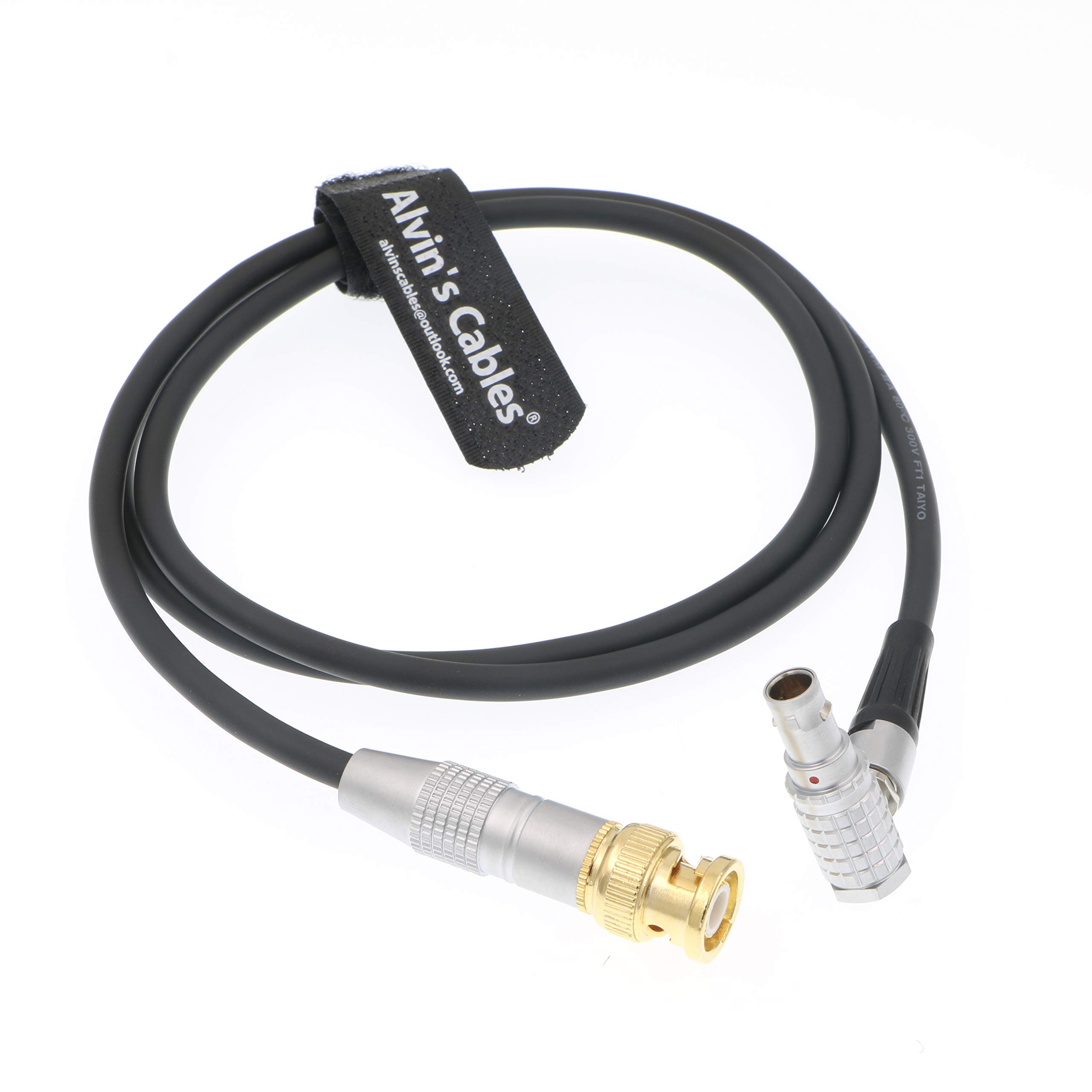 Alvin's Cables Sound Devices ZAXCOM 用の BNC to 5 pin オス ARRI Mini Time Code ケーブル 色：ストレート BNC to 直角 5 Pin 1m、サイズ：TC direction: BNC→5 Pin Male