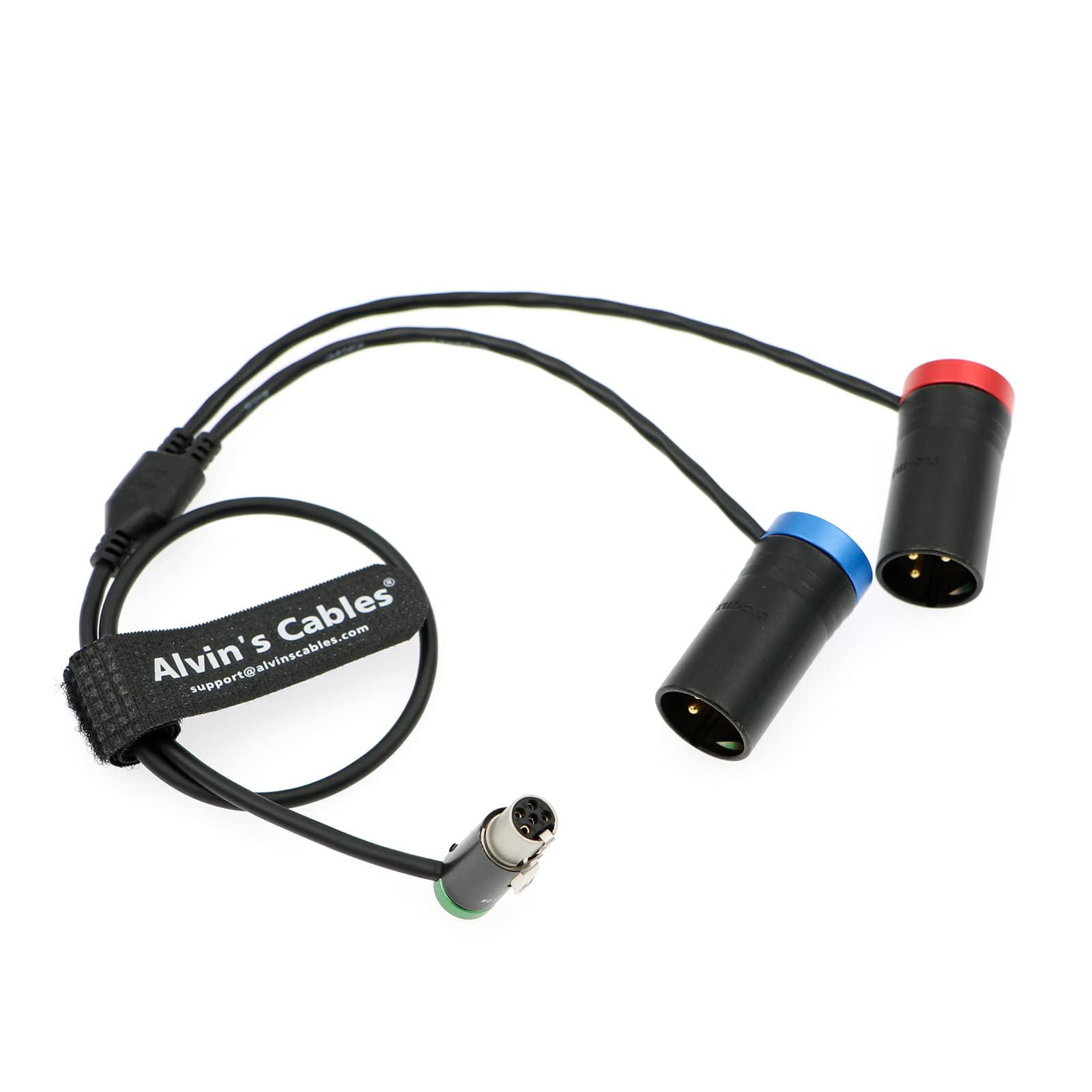 Alvin's Cables 薄型TA5FからデュアルLP XLR 3ピンオスオーディオケーブル Wisycom-MCR54| Lectrosonics-DCHR-Receiver LP Mini XLR 5ピンメスから2つのXLR出力スプリッターケーブル サウンドデバイス用 色：ブラック///ホワイト