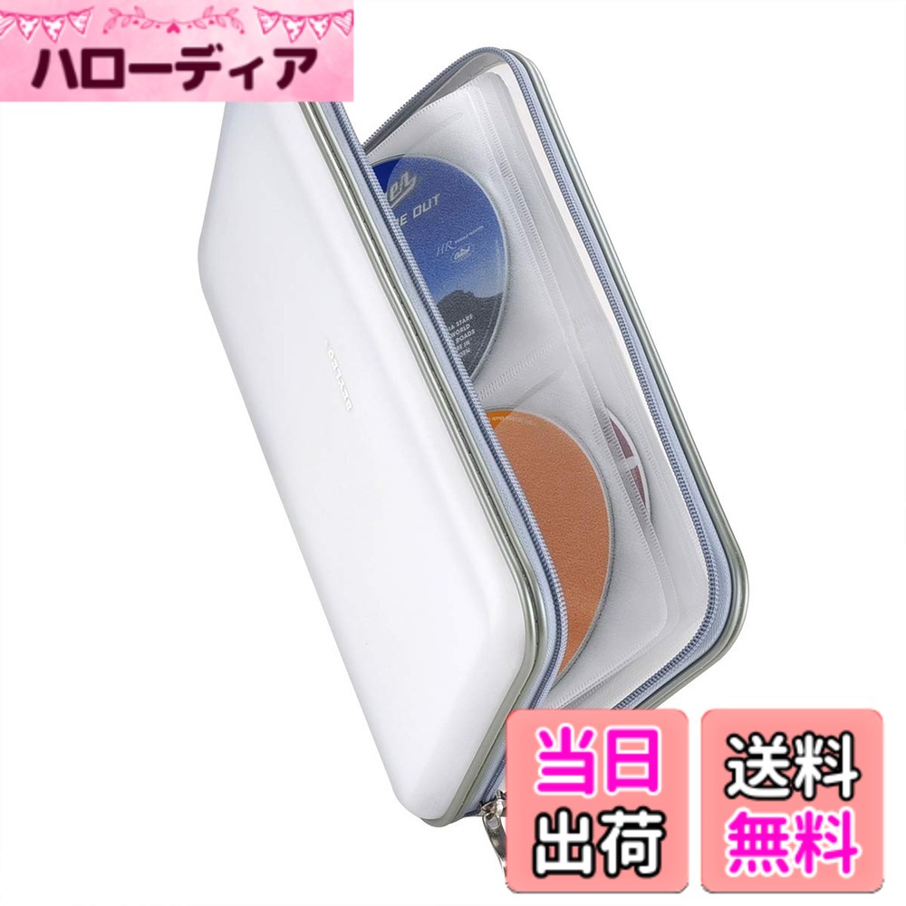 商品情報商品の説明主な仕様 軽量で大容量で、より多くのCD / DVDを収納できます（約70枚のPCを収納できます）内側のカバーは、CDをほこり、湿気、引っかき傷、破損から保護します材質：プラスチック+ PPフィルム+不織布;サイズ：28.5x16x5CM（長さx幅x高さ）着脱が簡単なジッパー留めのファッションデザイン注：ウォレットに最大約70枚のディスクを入れることをお勧めします。あまりにも多くの場合、ウォレットを閉じない可能性があります。