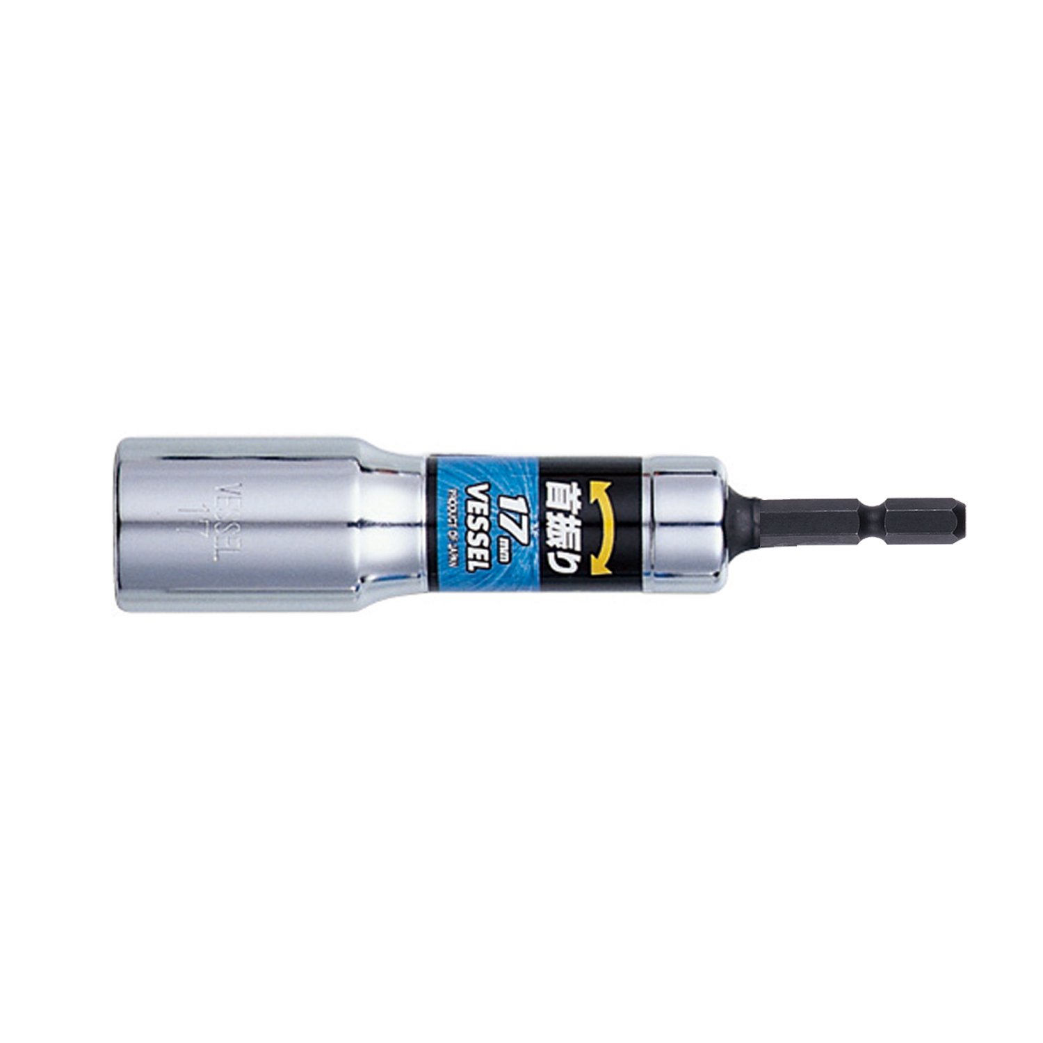 商品情報商品の説明商品紹介 【用途】 羽子板ボルト・ダクト連結締め付け等、角際での作業に。 【特長】 ●羽子板ボルト・ダクト連結締め付けなど、角際での作業に適しています。 ●首振り・固定、両方使えるソケットです。 ●押して固定させ、深穴ソケットとして使用できます。角際の締め付けには引いて首振りの状態で締め付けられます。 ●面接触型12角でナットに差し込みやすいです。 ●引くと首振り、押すと固定、どちらも使える主な仕様 サイズ：対辺17mmbrシャンク径：6.35mmbr外径：23mmbrソケット穴深さ：63mmbrナット受部深さ：9mmbr全長：113mmbr18V対応原産国：日本12角ソケット