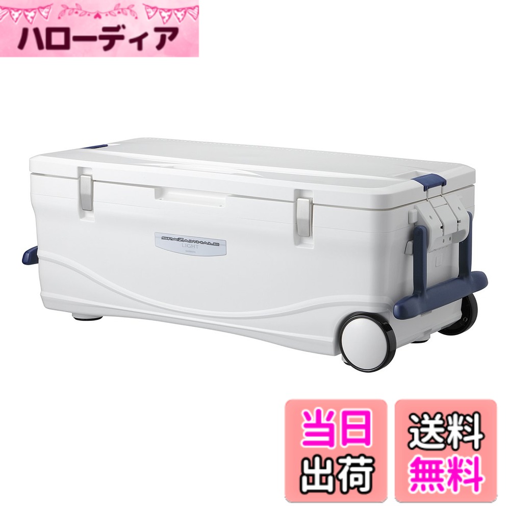商品情報商品の説明●軽量&キャスター付きで移動もラクラク。 ●70cmの長寸魚も折り曲げずに収納可能。 ●クーラー底部にバルジ形状を施し断熱材を増量。 ●本体を地面から浮き上げさせたアーチ形状により、地熱の伝導を軽減させるとともに通気性も確保。 ●壁面を肉薄化しつつ保冷力を維持させることで、大容量かつコンパクトに。 ●スクエアボディのすっきりサイズ。 ●本体インナー部に抗菌樹脂を採用。 ●大人2人が座れるライト&タフボディ。 ●直径100mmの大型キャスターちょっとした段差もらくらく。 ●ワンアクション水栓装備。 ●メインロックとサイドロックで水漏れを軽減。 ●取り外し可能な上ブタ。 ●取り外し可能な上ブタ。 ●大型ハンドル搭載。 ●船上や車のトランク内で滑りにくいハイグリップラバー付。主な仕様 容量(L):45br重量(kg):7.2br内寸法(幅x長x高):280x700x230mmbr外寸法(幅x長x高):365x830x325mmbr素材:PP樹脂+発泡ポリスチレンカラー:ピュアホワイト