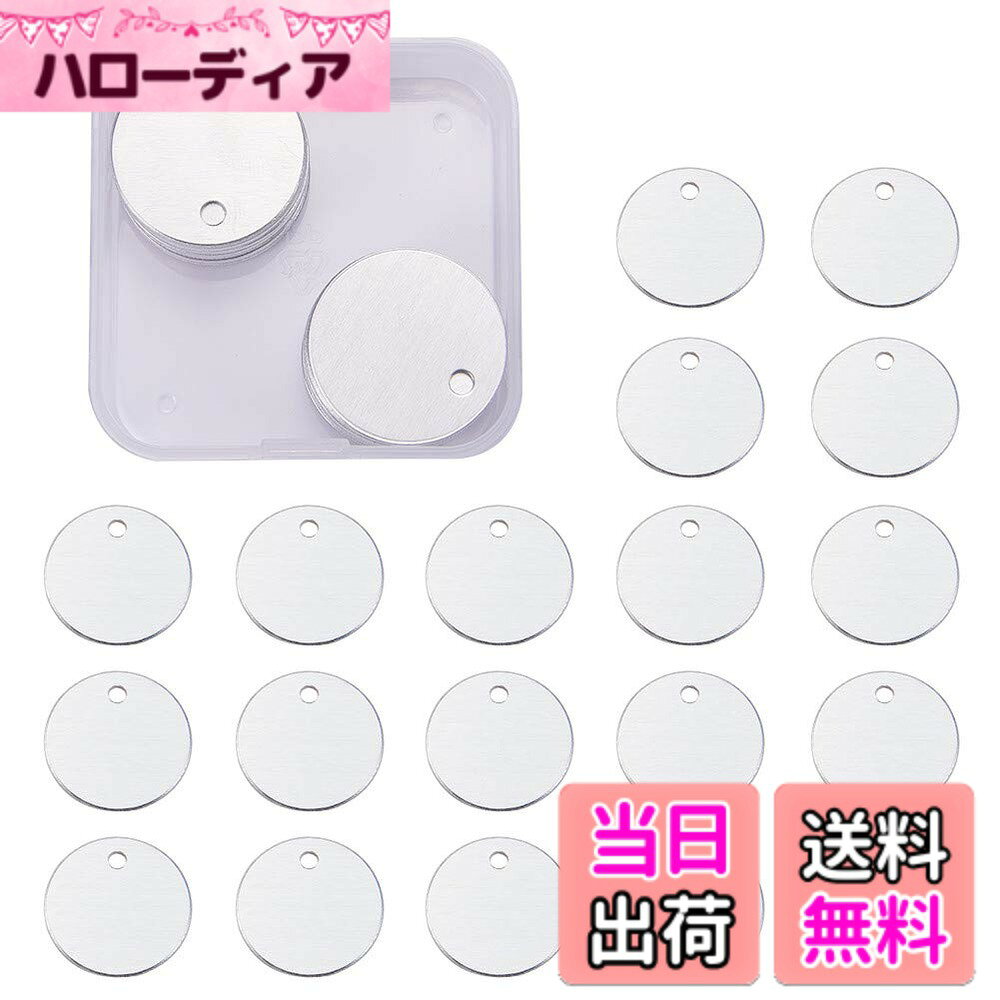 【送料無料】BENECREAT 30枚アルミ札 ネームタグ トラベルバッグタグ DIYブランクアルミ札 迷子札 猫犬 首輪用 IDタグ 刻印 名入れ DIY工芸品札 色：丸形、サイズ：長さ25mm hellodear-10551572 ハローディア楽天市場店 パッケージ画像