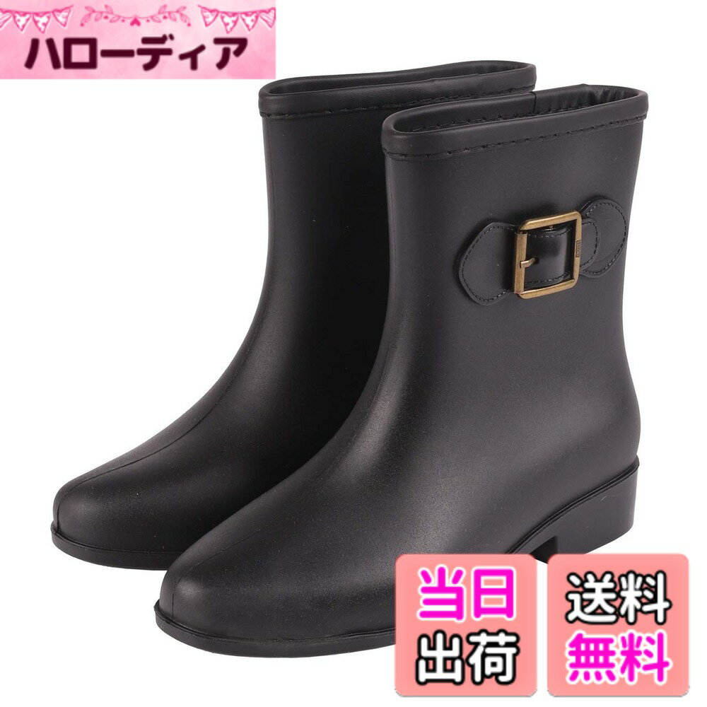 Boots, Rain Shoes - 【送料無料】[CAWKAY] レインシューズ レディース 無地 ショート ブーツ 長靴 レインブーツ レインシューズ ミドルブーツ シンプル デザイン (24.0-24.5cm（39）, ブラック) 色：ブラック/ブラック、サイズ：24.5 cm 2E