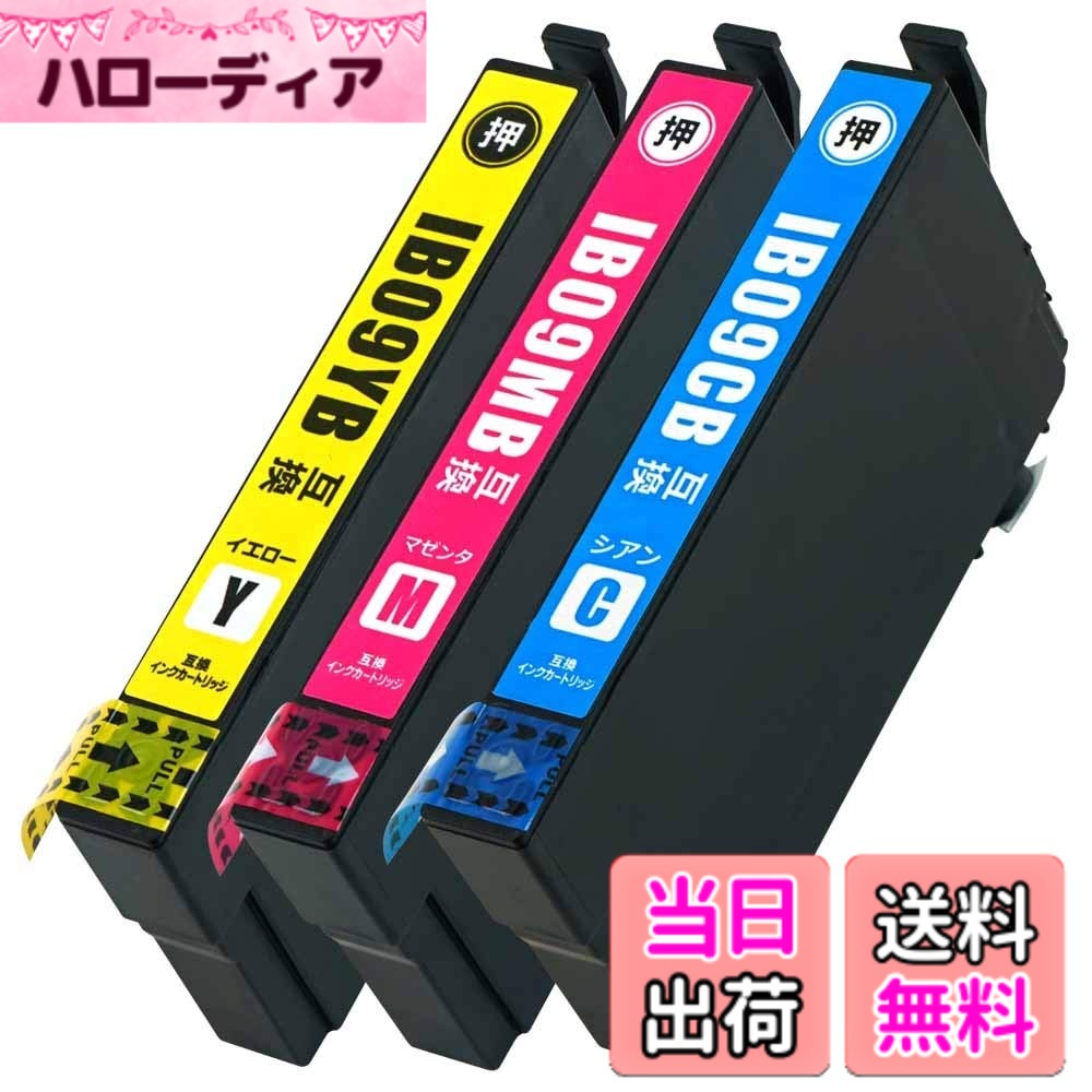 【送料無料】EPSON IB09 color 色：IB09 (CB/MB/YB)【カラー3色セット】【大容量】 1年間！