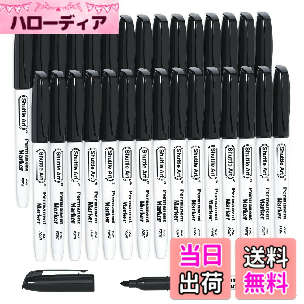 乐天商城 - 【送料無料】Shuttle Art ブラック 細字 油性マーカー 30+100本 色：ブラック、サイズ：1 Count (Pack of 30)