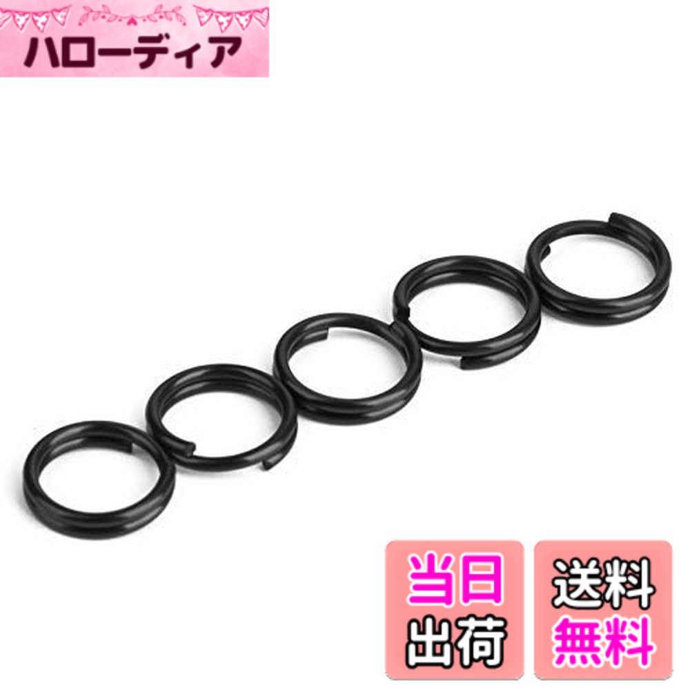 【送料無料】TIMULTI チタン キーリング 黒 キーホルダー リング 丸型 カラビナ 小さい ブラック ミニ 細い 二重リン…