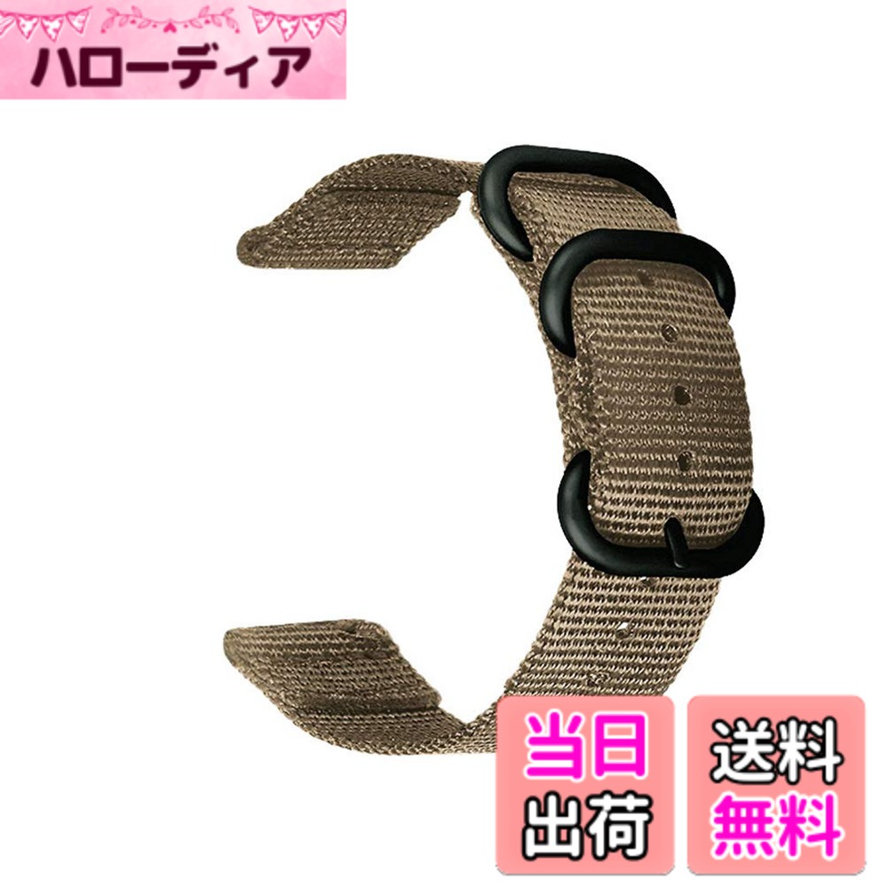 【送料無料】ナイロン腕時計ベルト18mm20mm22mm24mm26mm時計ストラップ ZULUスマートウォッチバンド替えバンド 替えベルト穴留めピンバックル式 色：ベージュ(ブラックバックル)、サイズ：24mm