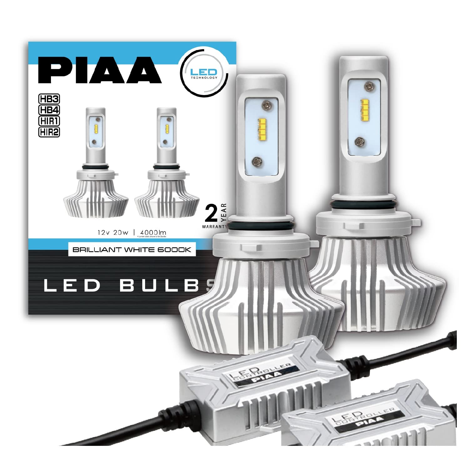 【送料無料】PIAA ヘッドライト用 LEDバルブ バリエーション 色：6000K / ハイパフォーマンス、サイズ：2個 (x 1)