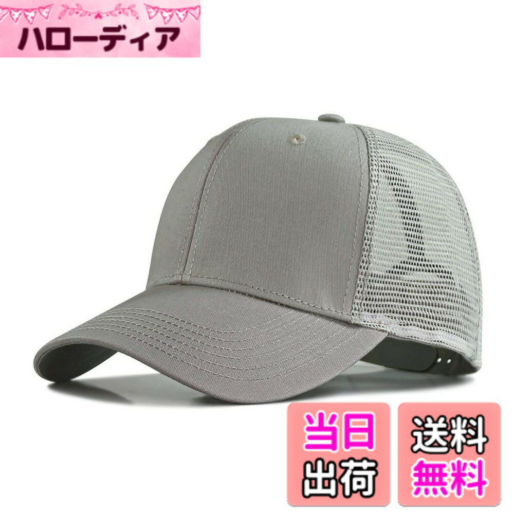 【送料無料】 Lovechic キャップ メンズ 帽子 メッシュ 大きいサイズ 深く被れる にゅーえらー 無地 二種類のサイズ 春 夏 秋 56-65cm 調節可能 色：ダークグレー-B サイズ：60.0-65.0 cm