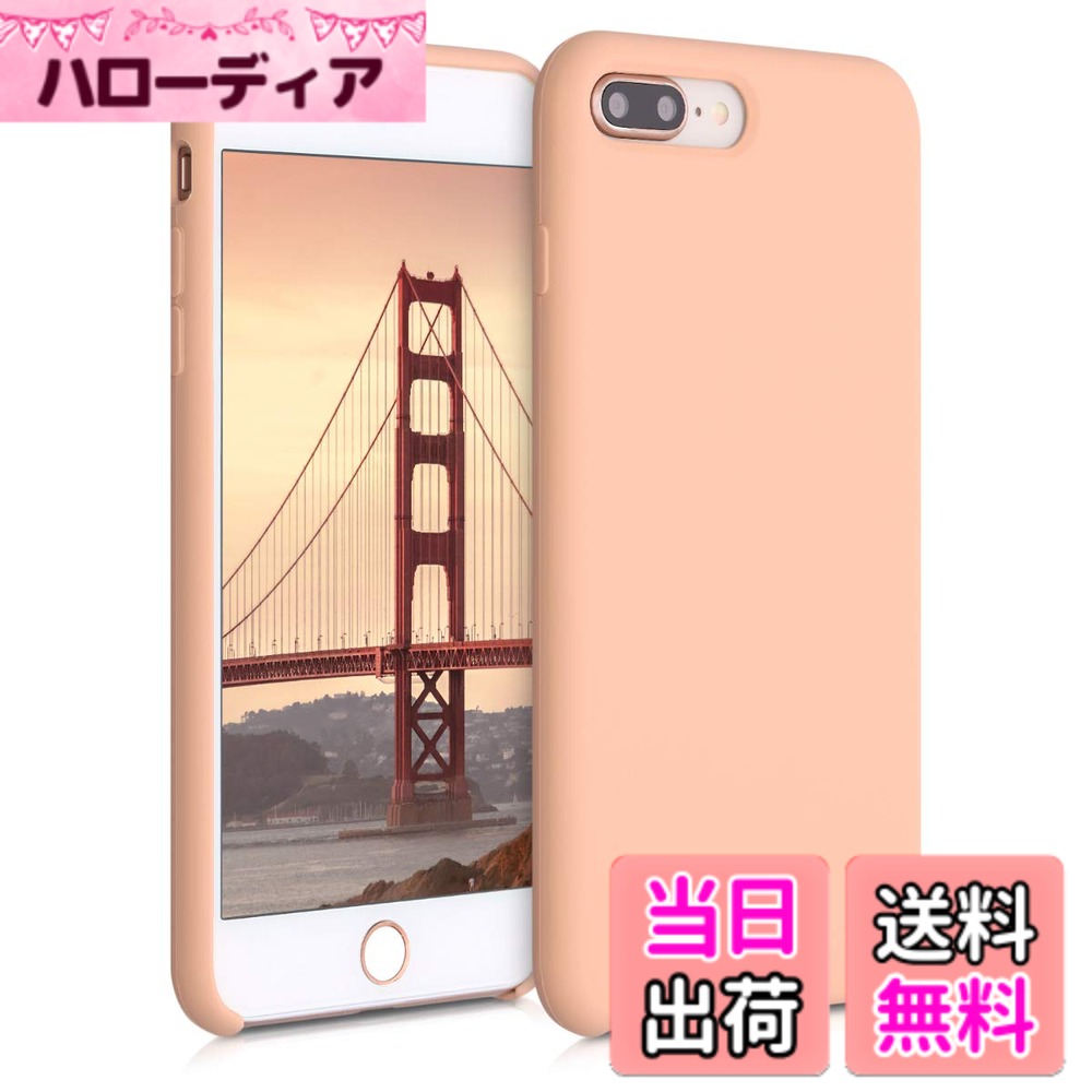 【送料無料】kwmobile スマホケース Apple iPhone 7 Plus/iPhone 8 Plus対応 ケース - TPU リキッド シリコン カバー - 耐衝撃 傷防止 サラサラ Case 色：ベイビー ピーチ