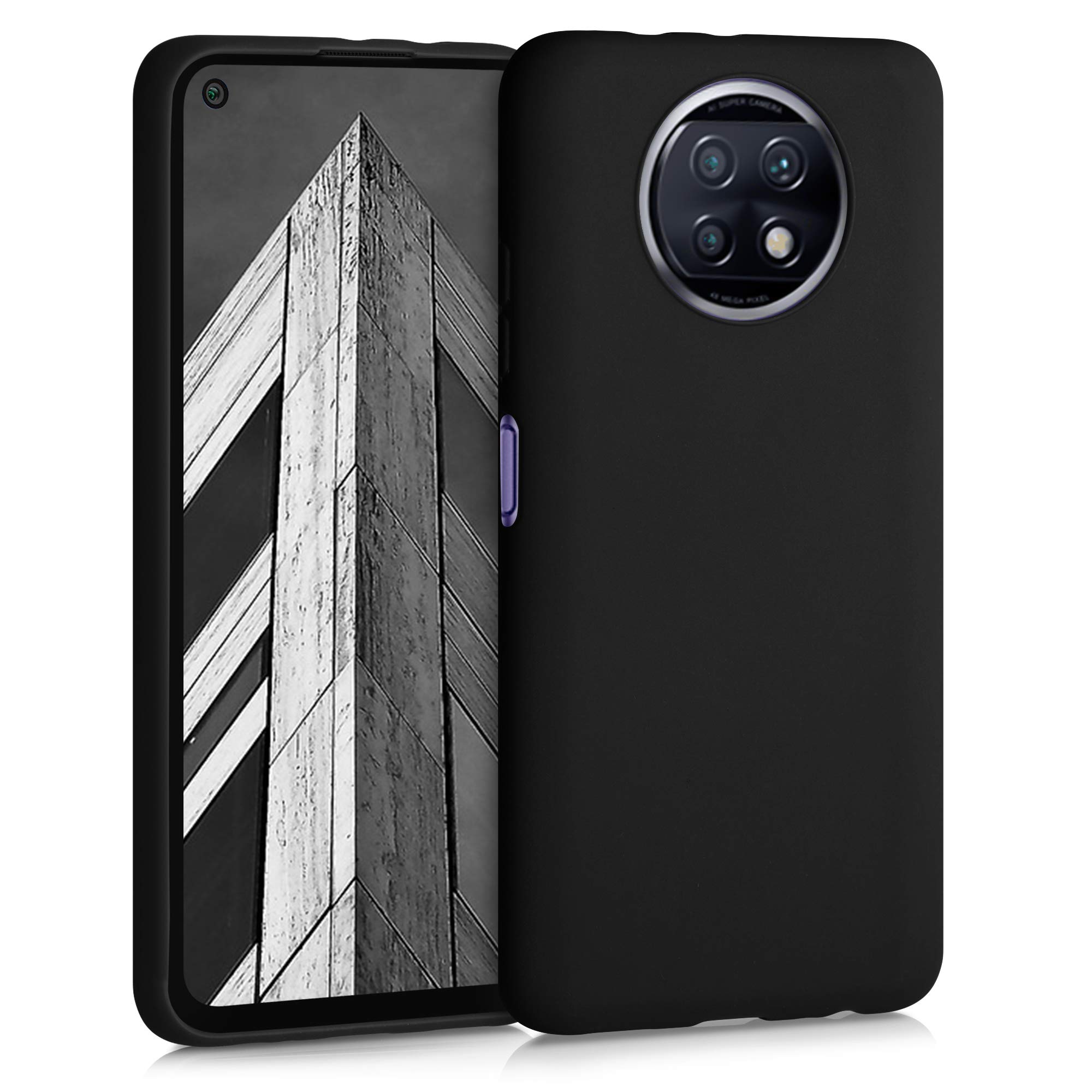 【送料無料】kwmobile スマホケース Xiaomi Redmi Note 9T対応 ケース - 耐衝撃 滑り止め ソフト TPU シリコン - マンダリン オレンジ 色：黒色マット