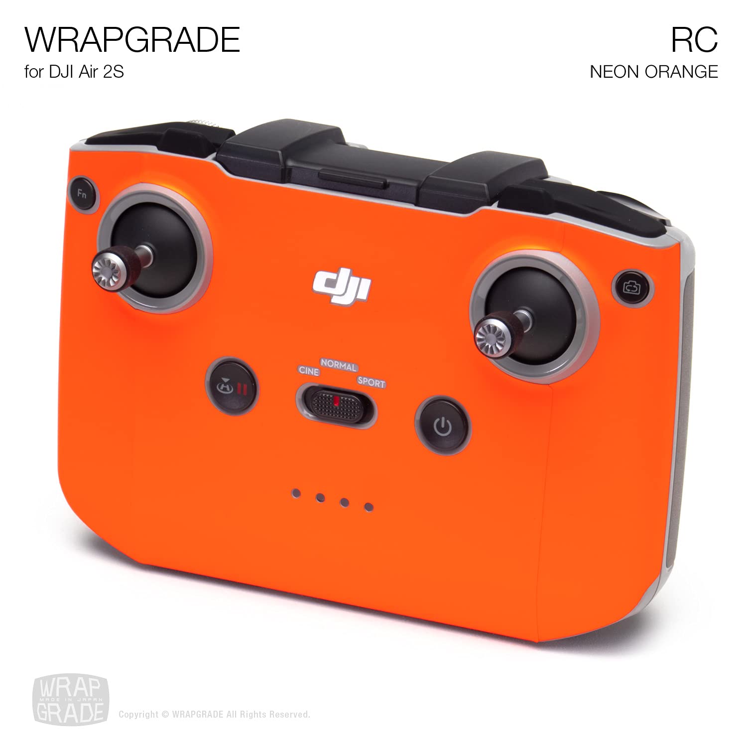【送料無料】WRAPGRADE for DJI Air 2S 送信機用 スキンシール 色：ネオンオレンジ