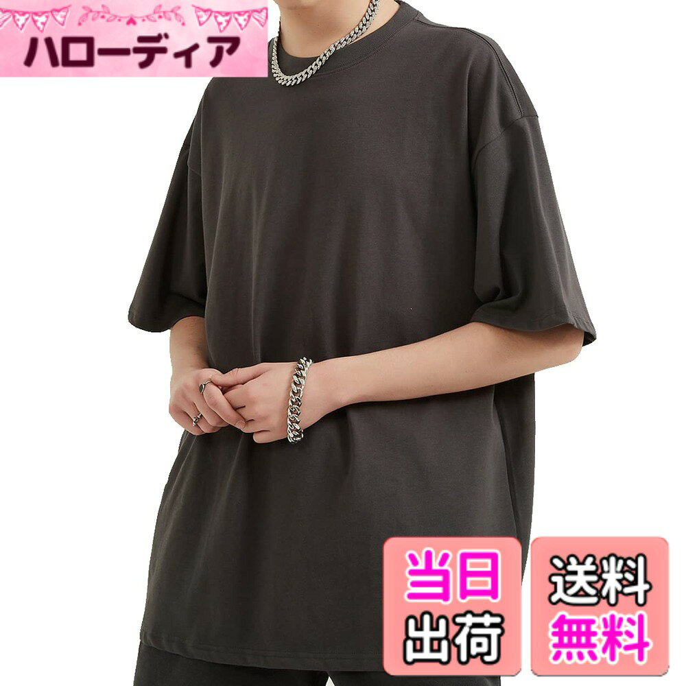 Garments - 【送料無料】[DIKAO] tシャツ メンズ 半袖 大きいサイズ ロングtシャツ ビッグ Tシャツ カットソー カジュアル 無地 ゆったり おおきい サイズ 男女兼用 メンズ tシャツ 色：ダックグレー、サイズ：S