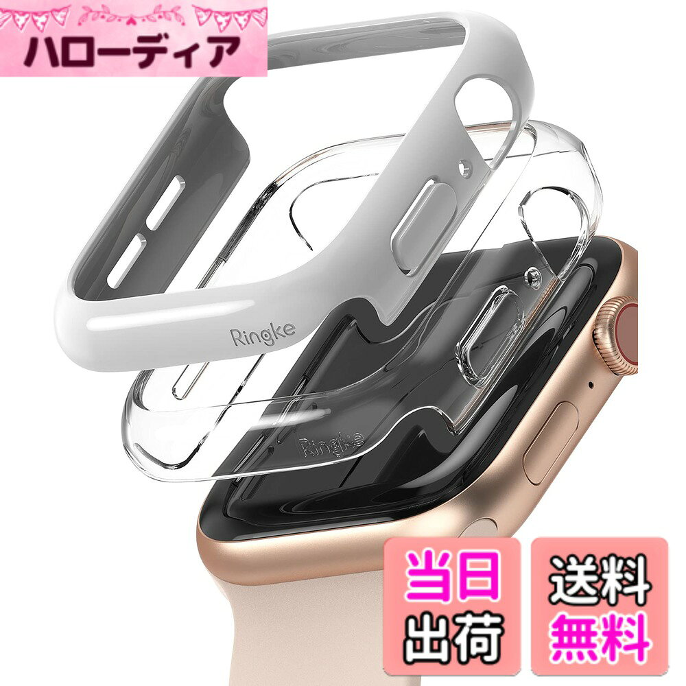 【送料無料】JP - Ringke Apple Watch Series 6 / 5 / 4 / SE 40, 44mm Slim 色：Clear & Light Gray (2P)、サイズ：[6 / 5 / 4 / SE 44mm]