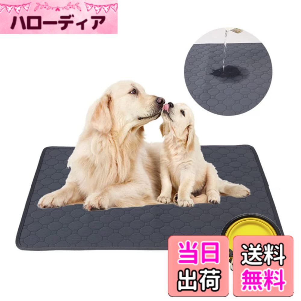 【送料無料】Enkarl ペット用おしっこマット ペットマット トイレシート 下敷き マット 洗える 繰り返し利用可能 四重構造 防水 速乾 消臭 滑り止め おしっこパッド 猫 中型 大型 犬用 ペットシーツ 色：ダークグレー、サイズ：60x45センチメートル (x 1)
