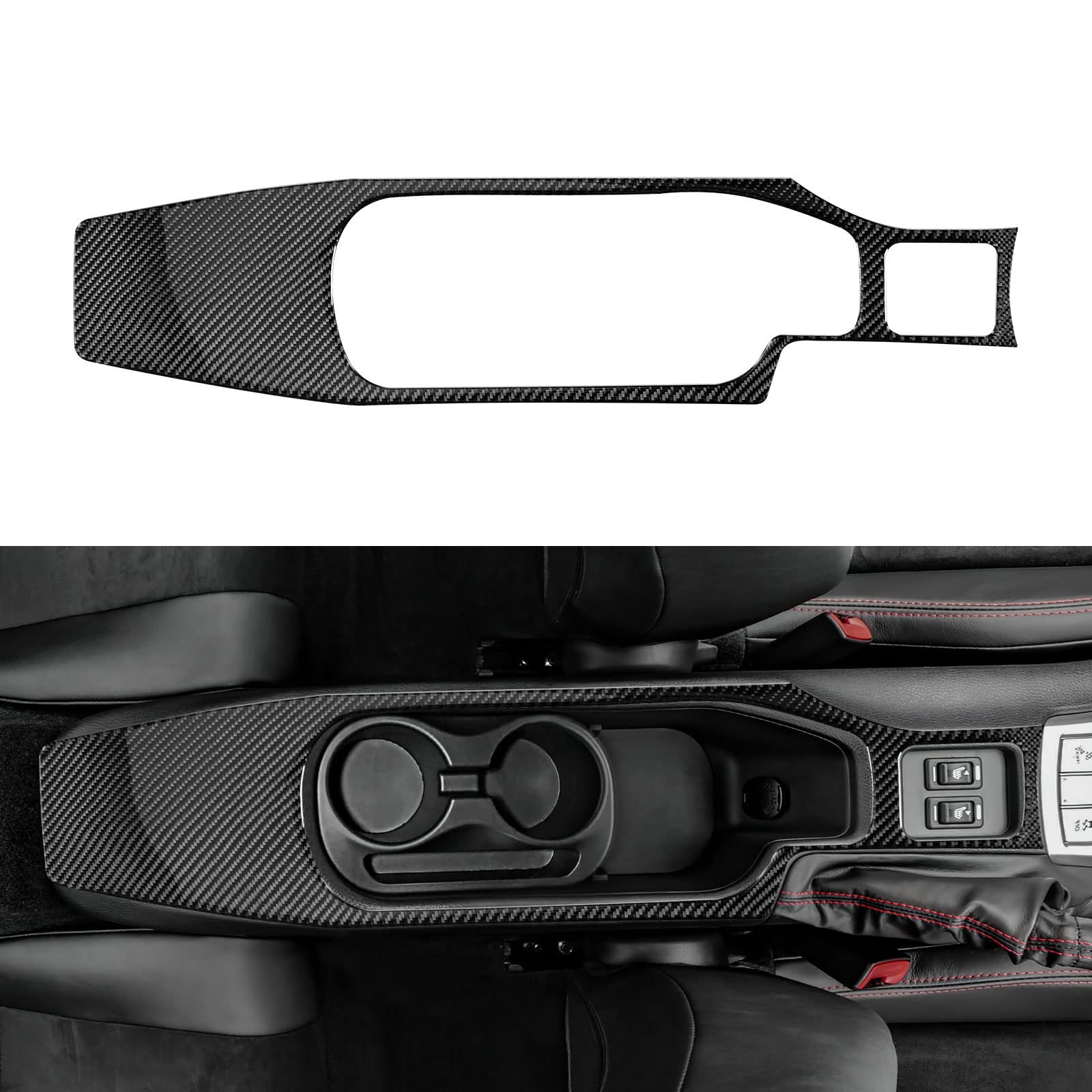 【送料無料】AIRSPEED トヨタ GR86 ZN8/スバル BRZ ZD8 専用 コンソールカップホルダーパネル カーボンファイバー セントラルコントロールカップホルダーステッカー 内装 パーツ Subaru BRZ/Toyota 86 2016-2020対応 カースタイリングアクセサリー 色：ブラック