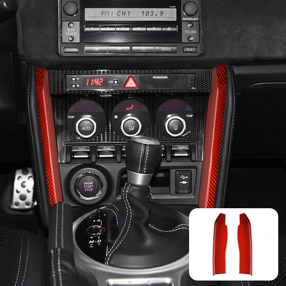 【送料無料】AIRSPEED トヨタ GR86 ZN6/スバル BRZ ZD6専用 センターコンソールサイド装飾ストリップ リアルカーボンファイバー製 おしゃれ カスタムドレスアップ 2013-2020適用 内装パーツ ドレスアップ キズ防止 アクセサリー 色：レッド