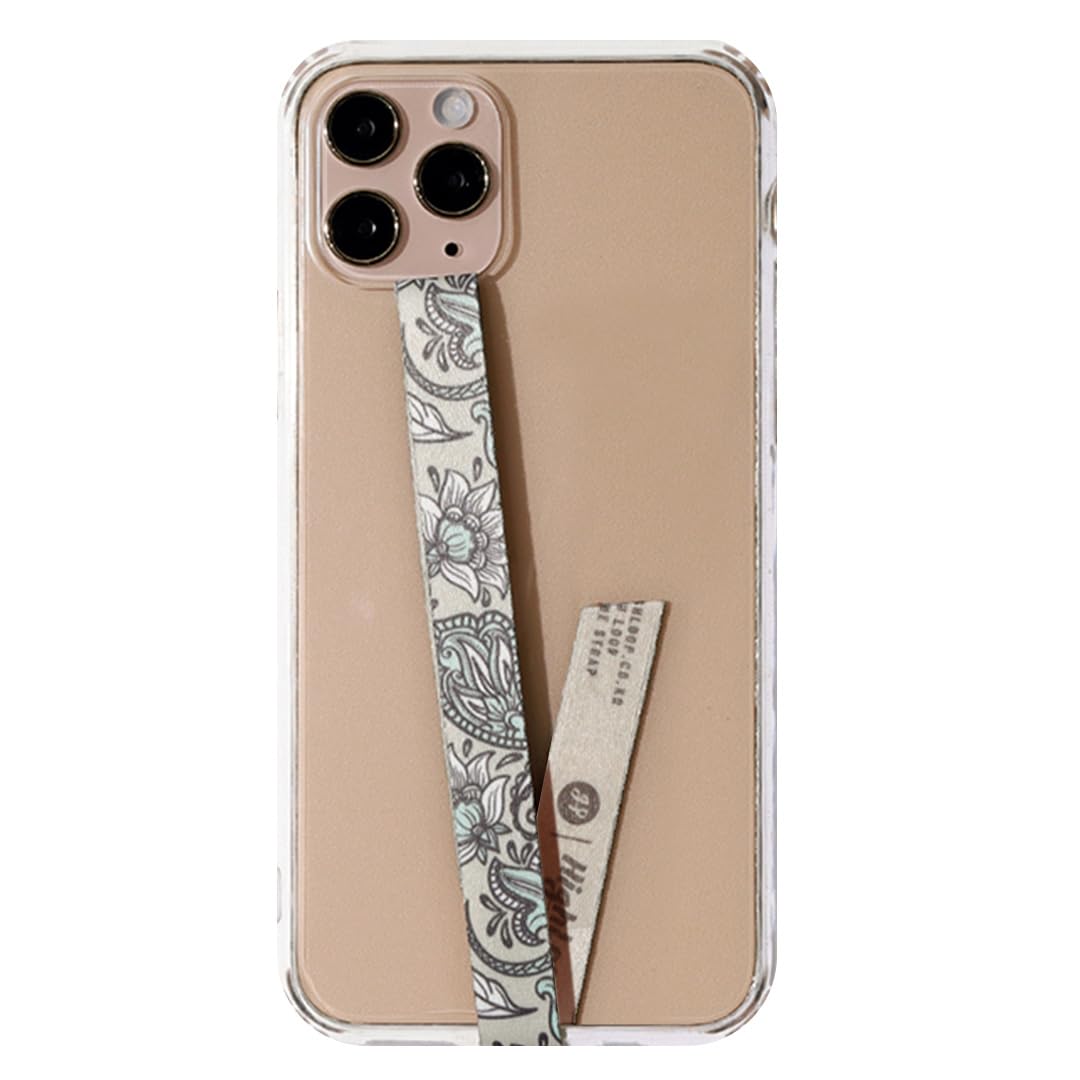 スマホケース ハンドストラップ フィンガーストラップ 落下防止 ワイヤレス充電対応 phonestrap (original) 色：83.ペイズリーカーキ、サイズ：該当なし