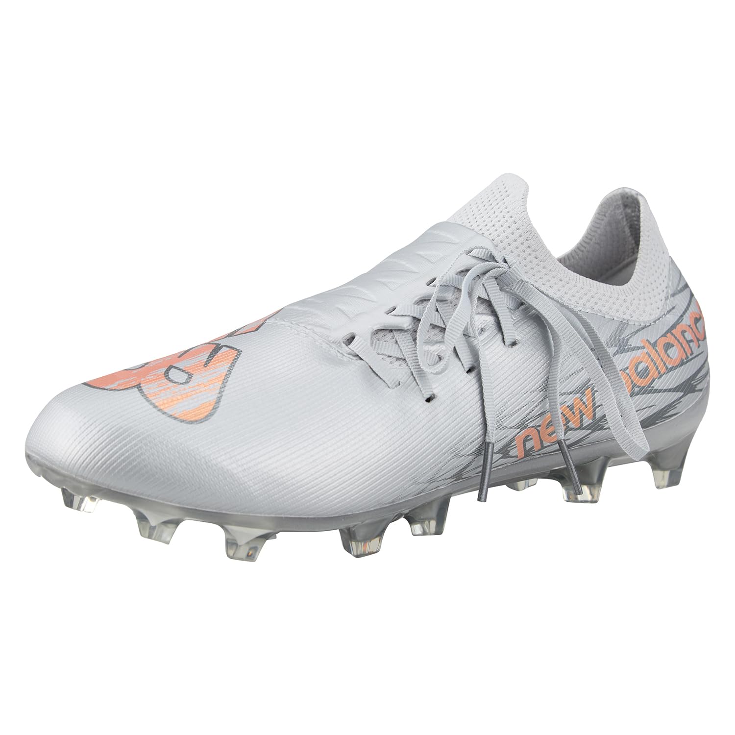 足球 - 【送料無料】new balance(ニューバランス) メンズ FURON DESTROY HG(SF2H) フューロンサッカースパイク 色：GG7(SILVER)、サイズ：25.0 cm 2E