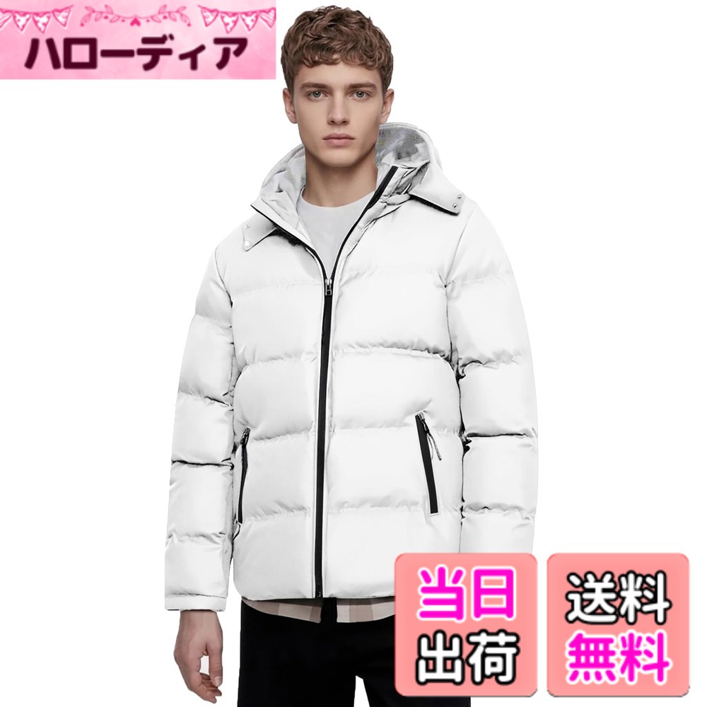 商品情報商品の説明主な仕様 【ご注意！！！】サイズ：S=日本サイズM、M=日本サイズL、L=日本サイズXL、XL=日本サイズ2XL、2XL=日本サイズ3XL。サイズ詳細をご参照してからご選択ください。フロントには止水ジップを配置し、スッキリとした印象の比翼仕立てで、フードにはナップボタンを採用するデザインで、寒気に回り道をさせて体に入ることを防止し、保温性に優れます。首元を暖かく覆ってくれるボリュームのあるハイネック仕様のダウンジャケット。着回しのしやすい、シンプルでかっこいい中綿入りジャケットです。ダウンジャケットの両側には止水ジップを配置。またはスマホやカードなどを収納できます。中のものを落としにくいデザインとなっています。冬ジャケットの表地は高品質のポリエステル素材を使っております。裏にはボリューム感のある中綿がたっぷり入れており、厳しい寒さにも耐えられる防寒性と保温性。様々なシーンで大活躍：普段着、通勤、通学、ビジネス、出張、旅行などはさいてき。またはキャンプ、登山、遠足などのアウトドアもオススメです。ベーシックなデザインでキレイめからカジュアルまで年齢層を問わず、幅広く着こなせます。
