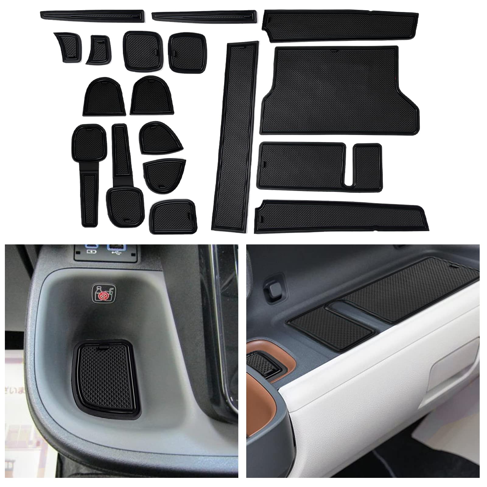 【送料無料】【CDEFG】新型 トヨタ専用 インテリアラバーマット PVC ポケットマット 騒音防止 ゴム ドレスアップ ノンスリップ 滑り止め 内装パーツ 色：2022 トヨタ シエンタ MXP10G型 20枚 黒 PVC