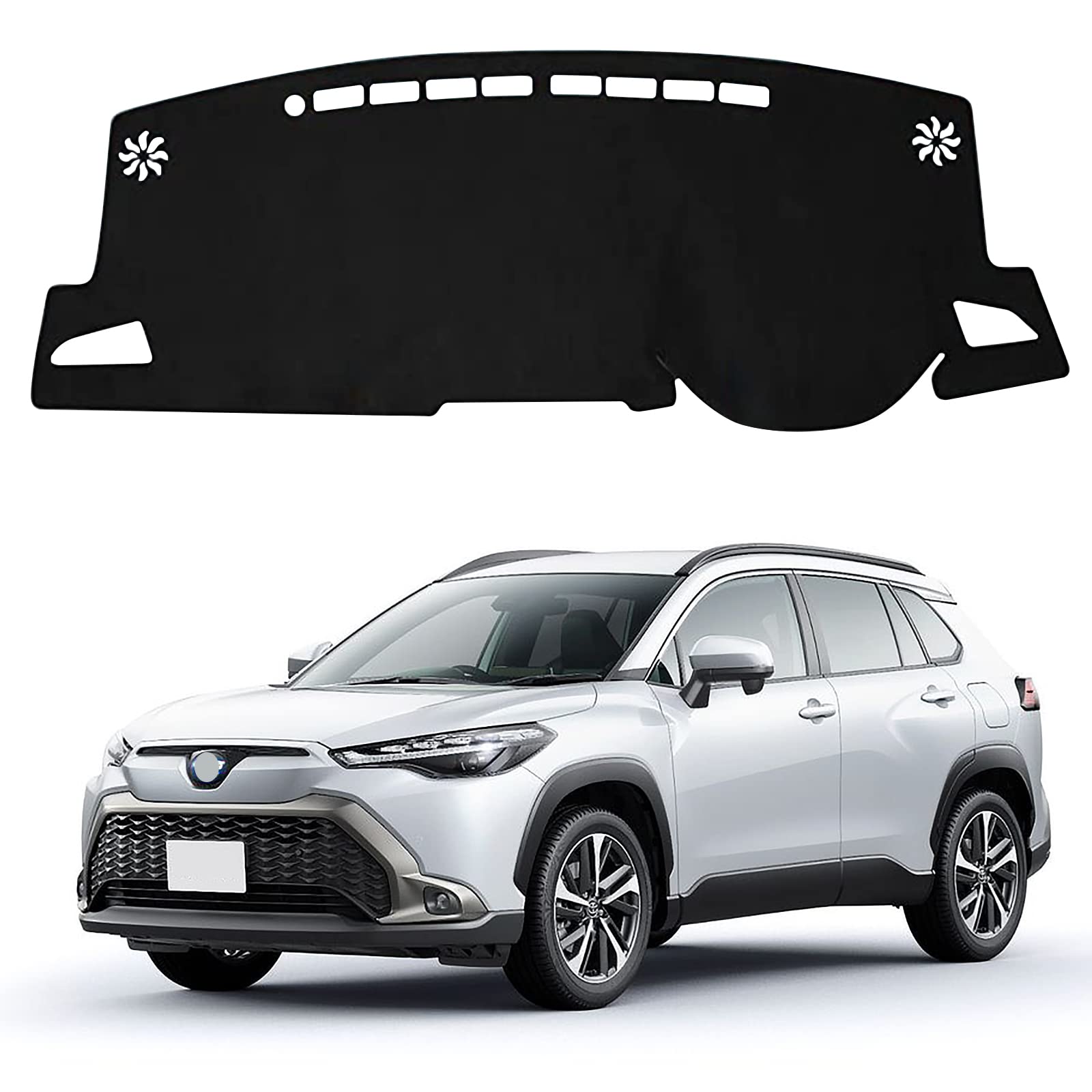 【送料無料】ダッシュボードマット 車種専用設計専用 車内 ダッシュボードカバー 日焼け防止 ダッシュボード 保護マット インテリア アクセサリー 内装パーツ 色：ブラック、サイズ：カローラクロス ZVG11 ZSG10 ZVG15