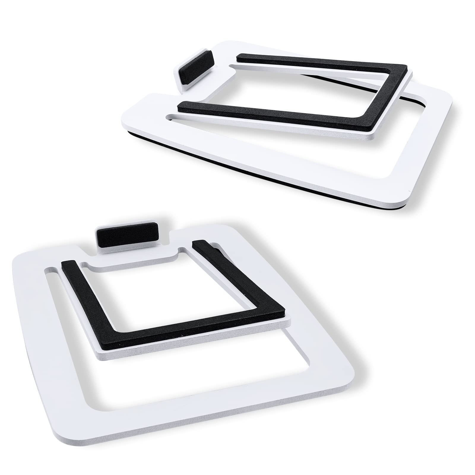 Sanyun SW208 3"アクティブなBluetoothブックシェルフスピーカー− 60Wカーボンファイバースピーカーユニット-24ビットDAC内蔵-ダイナミック3Dサラウンドサウンド-コンピューターPCモニターゲ 色：スピーカースタンドホワイト、サイズ：2-3" Speaker Stands