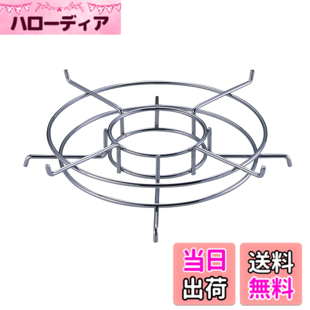 商品情報商品の説明七輪用のゴトクです。 ゴトクの裏と表で外径が26cm・28cmまでの七輪に使用できます。 【使用できる七輪と鍋】 1、七輪の外径が28cmの場合、鍋底の外径26cm 2、七輪の外径が26cmの場合、鍋底の外径28cm ※使用する七輪の外径により、セットできる鍋の外径が変わります。ご注意ください。 【特徴】 アミや鍋、鉄板、ジンギスカン鍋等が七輪で使えます。 ズレにくい!アミや鉄板がズレにくいフック付き。 空気がまわる!七輪に直接、鍋等をのせず、ゴトクにのせるから空気がまわります。 製品サイズ(約):幅300x奥行300x高さ65mm 製品重量(約):450g 材質:鉄(クロムめっき) 原産国:中国 レンタル等による貸出、オークション等による販売や中古販売、及び譲渡によって発生した故障・破損・損害・事故などにつきましては一切責任を負いかねますので予めご了承ください。主な仕様 対応サイズ:ゴトクの表と裏で外径が26cm・28cmまでの七輪に使用できます。製品サイズ(約):幅300x奥行300x高さ65mmbr製品重量(約):450gbr材質:鉄(クロムめっき)、原産国:中国特徴:●アミや鍋、鉄板、ジンギスカン鍋等が七輪で使えます。●ズレにくい!アミや鉄板がズレにくいフック付き。●空気がまわる!七輪に直接、鍋等をのせず、ゴトクにのせるから空気がまわります。