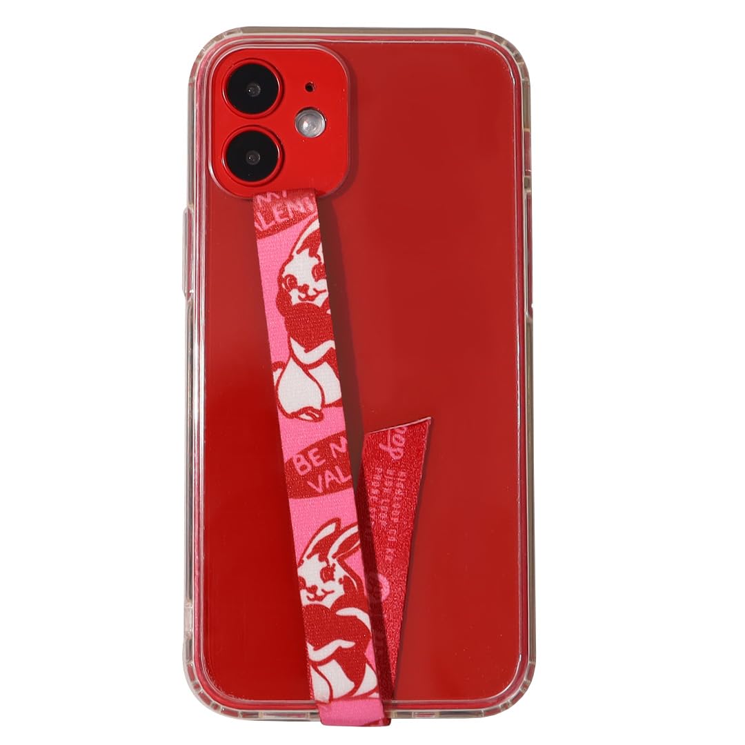 スマホケース ハンドストラップ フィンガーストラップ 落下防止 ワイヤレス充電対応 phonestrap (original) 色：90.ハグラビット ピンク、サイズ：該当なし