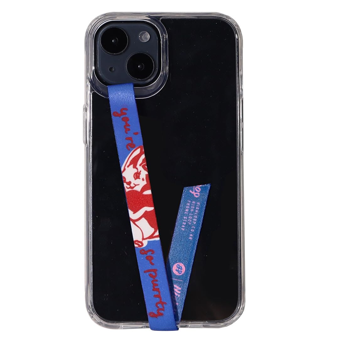 スマホケース ハンドストラップ フィンガーストラップ 落下防止 ワイヤレス充電対応 phonestrap (original) 色：91.ハグラビット ブルー、サイズ：該当なし