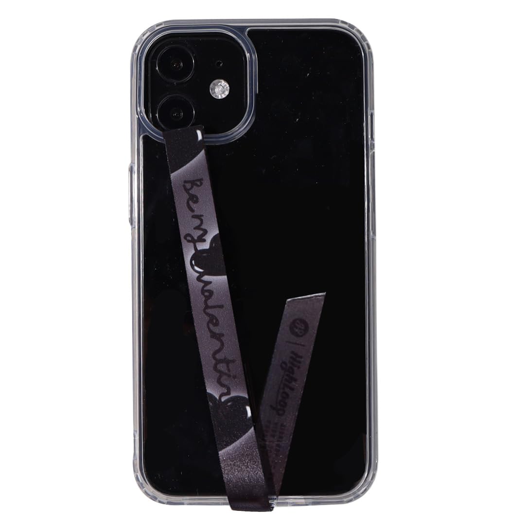スマホケース ハンドストラップ フィンガーストラップ 落下防止 ワイヤレス充電対応 phonestrap (original) 色：93.ブラック ハート、サイズ：該当なし