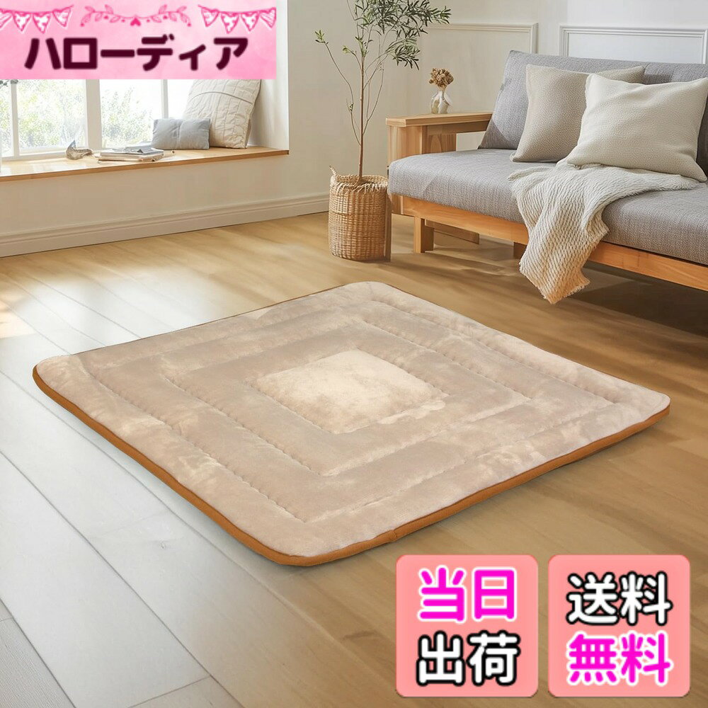 商品情報商品の説明主な仕様 【商品サイズ】（約）100cm X 140cm（厚さ約4cm）　 カラー：ライトベージュ ※キルティング加工許容範囲+5%-3%【ミニサイズのこたつ中・下敷き】畳みやフローリングの上でも快適にご使用いただけます。小さいサイズなので、使用用途は様々・持ち運び簡単♪お部屋のワンポイントとして、お子様のお昼寝として、ペットの休憩スペースとしてもおすすめです。【素材】表地：高密度なフランネル生地に汗などの水分を吸収して発熱できる繊維を加工済みで、寝ている間の湿気を温もりに変えます。中材には固綿＋ポリエステル綿の組み合わせで極上のふっくら感に仕上がりました。お尻が痛くなく、そのままウトウト寝てもしまっても体が 痛くありません。裏はノンスリップ加工でお子様やお年寄りに安心。【四層構造】四層構造で衝撃を分散します。クッション性と保温性に優れ、底付きしにくいラグができました。マッシュマロのようなタッチで足元からリラックス。【お手入れ方法】40度以下の水温で弱い手洗いで洗濯してください。(洗濯機は使用できません。)干し方:日陰のつり干しがよい。【サポートについて】商品の品質には万全を期しておりますが、万が一商品不具合である場合、交換または返品に対応させていただきます。商品の使用に何かご問題がございましたら、いつでもご気軽にお問い合わせください。早急に対応いたします。
