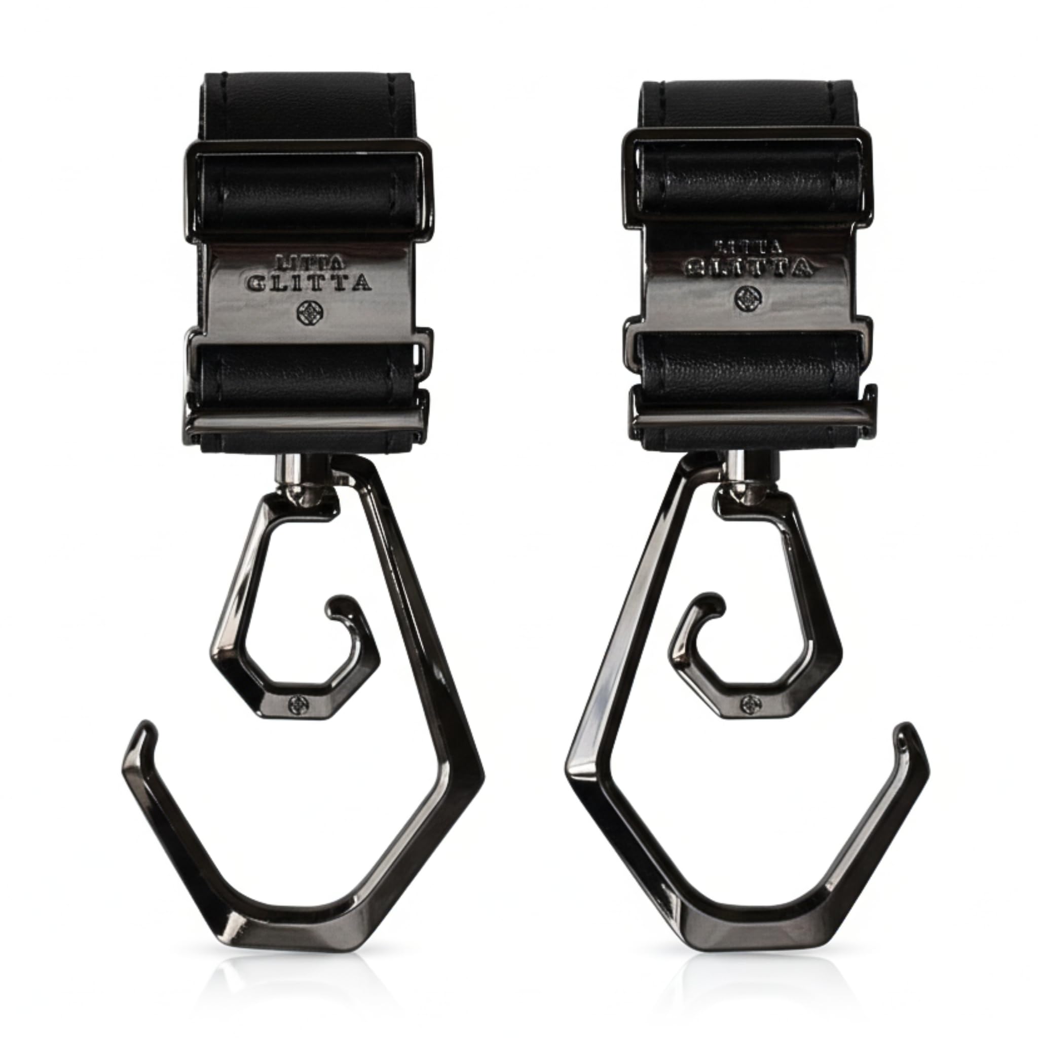 LITTA GLITTA ベビーカーフック デュオロジーDUOLOGY 360°回転 2個セット ダブルフック 色：BLACK/BLACK