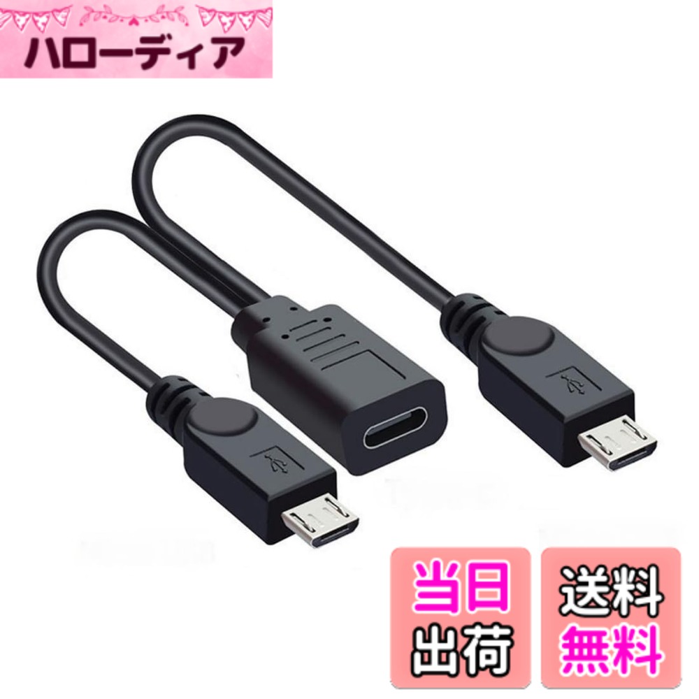 chenyang Micro USBメス 1~2マイクロUSBオススプリッター延長充電ケーブル 色：ブラック、サイズ：11 cm x 11 cm x 11 cm
