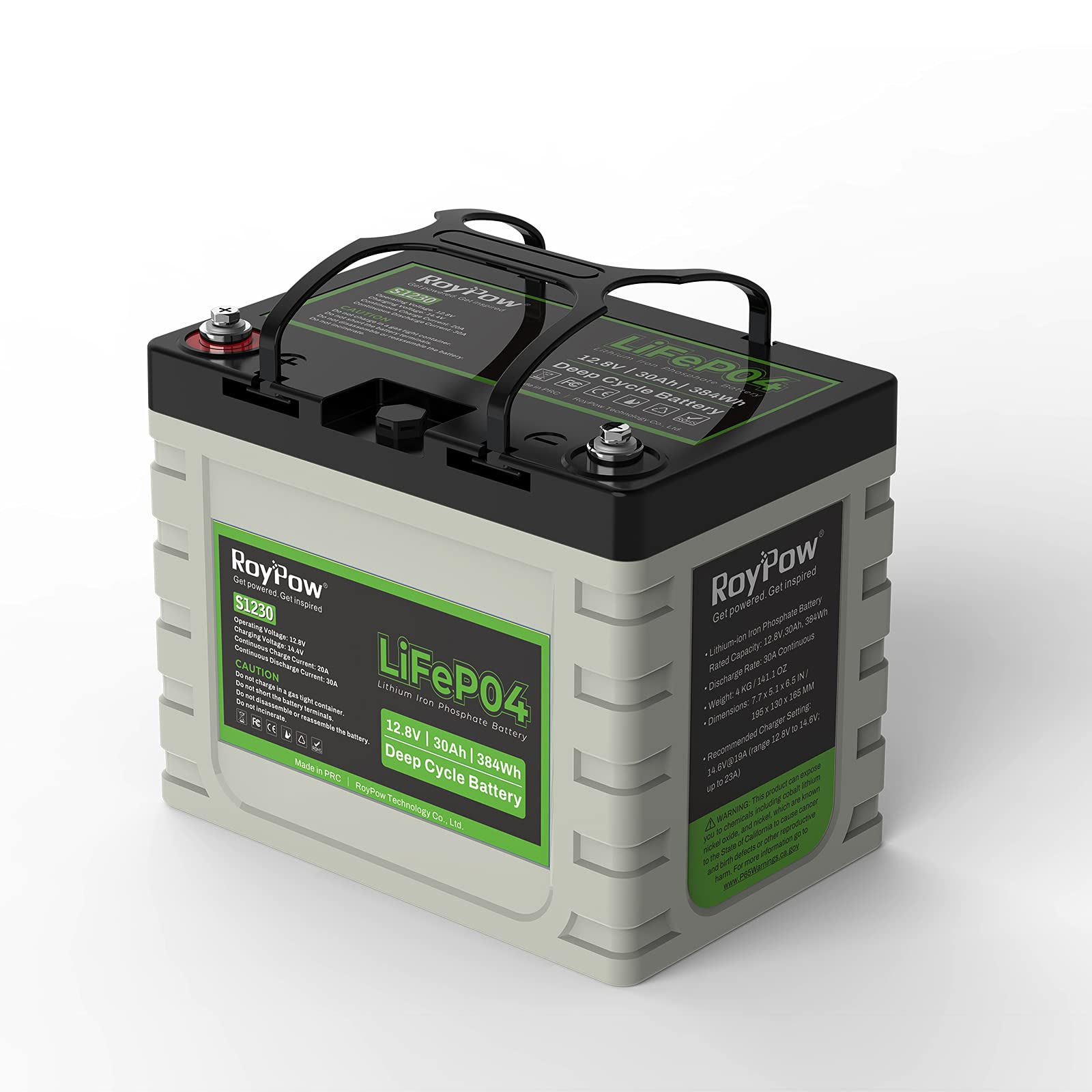 【送料無料】RoyPow 12V LiFePO4 リン酸鉄リチウムイオンバッテリー
