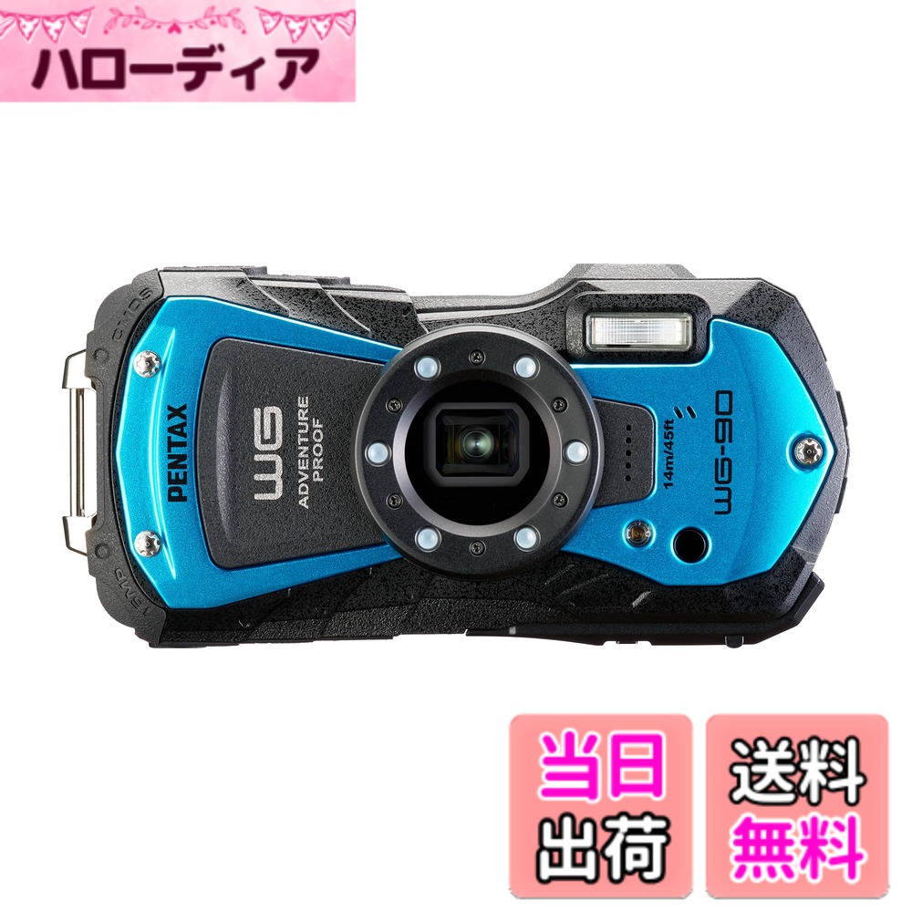 本格防水デジタルカメラ 耐衝撃 防塵 CAMERA_DIGITAL 色：WG-90 ブルー、サイズ：コンパクト