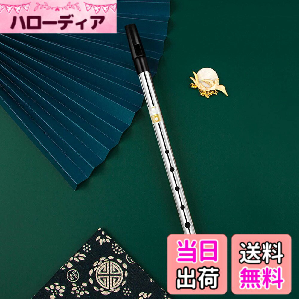 【送料無料】Jinchuan ティンホイッスル アルミニウム製 D管 C管 教材付き 収納袋/ケース付き ゴールド シルバー 色：シルバー,C調