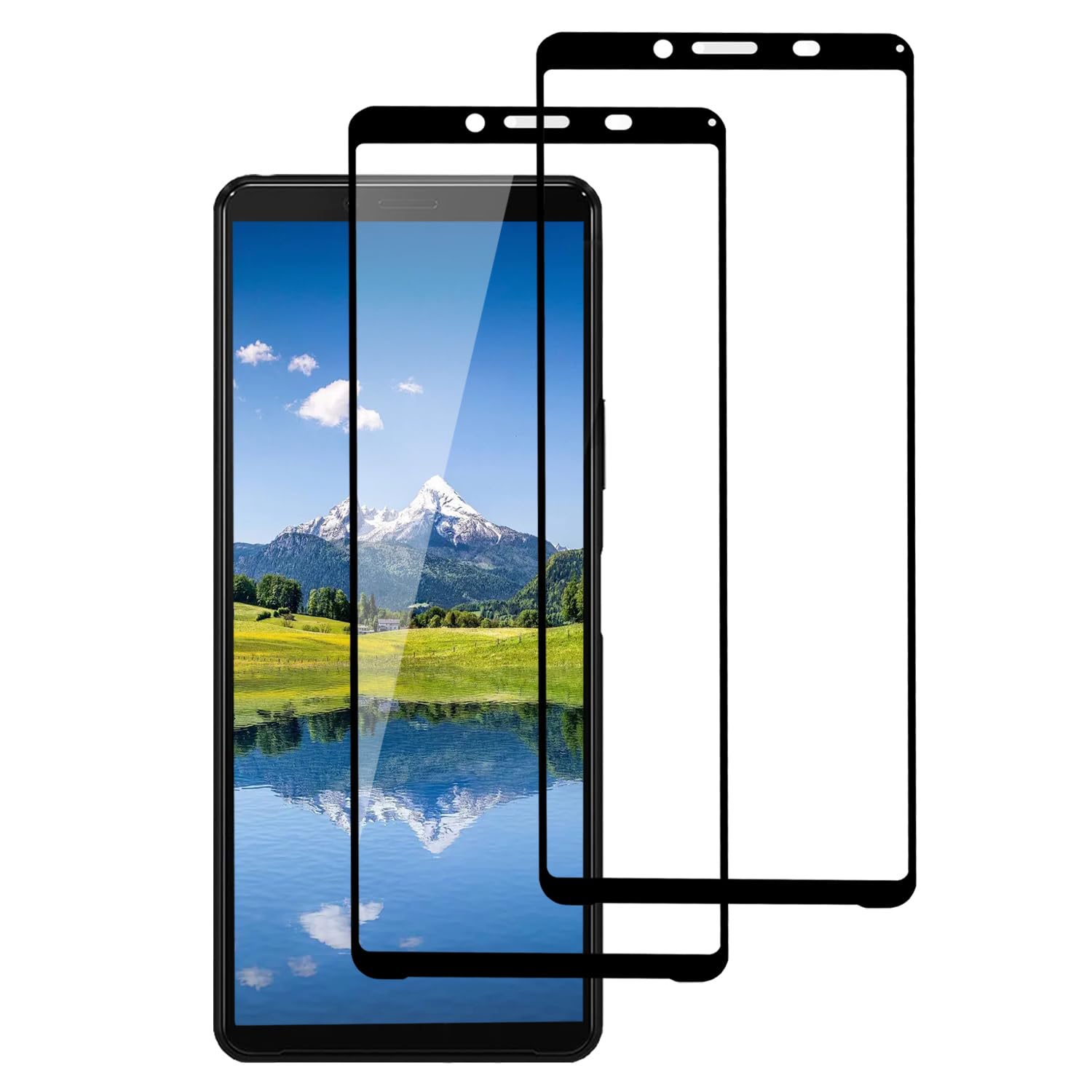 【送料無料】DZHFU ガラスフィルム For iPhone 用 全面保護フィルム 高透過率 ブルーライトカット 覗き見防止 指紋付着防止 自動吸着 飛散防止 気泡防止 強化ガラス 滑らかなタッチ操作 色：HD-高精細（2枚入り）、サイズ：Xperia 10 II 用（SOV43 SO-41A）